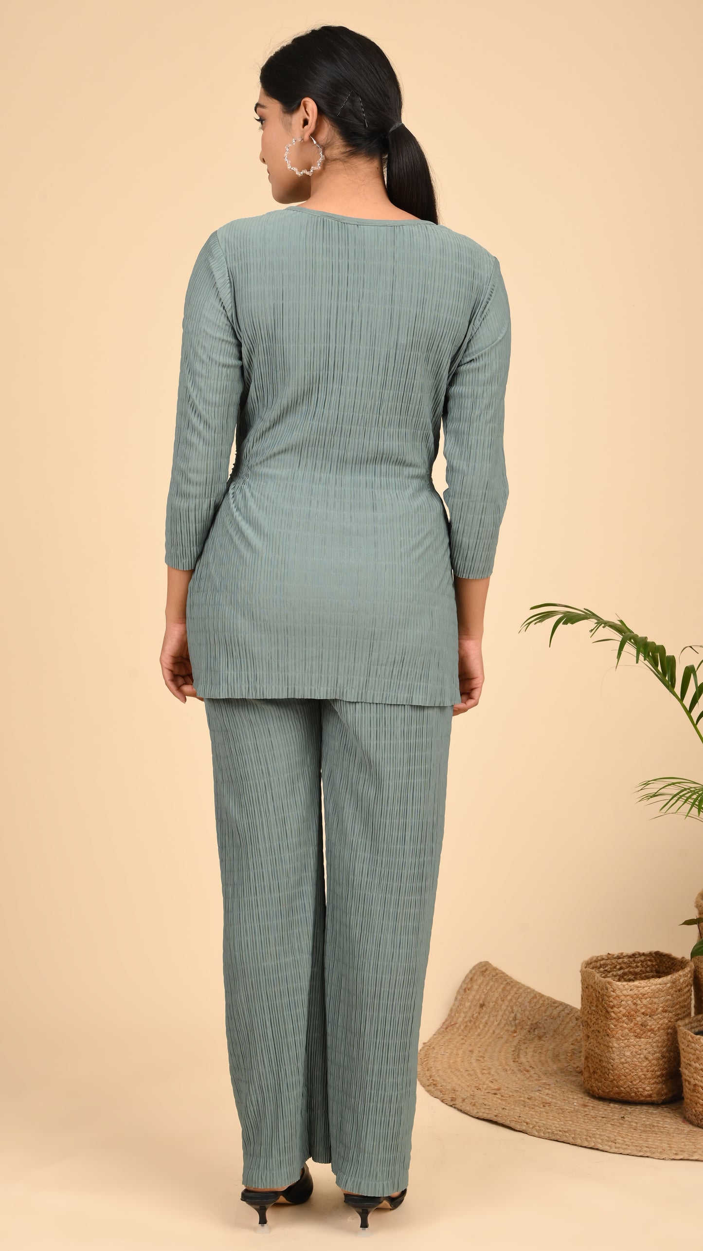 Sage Cascade Pleat Co-ord Set