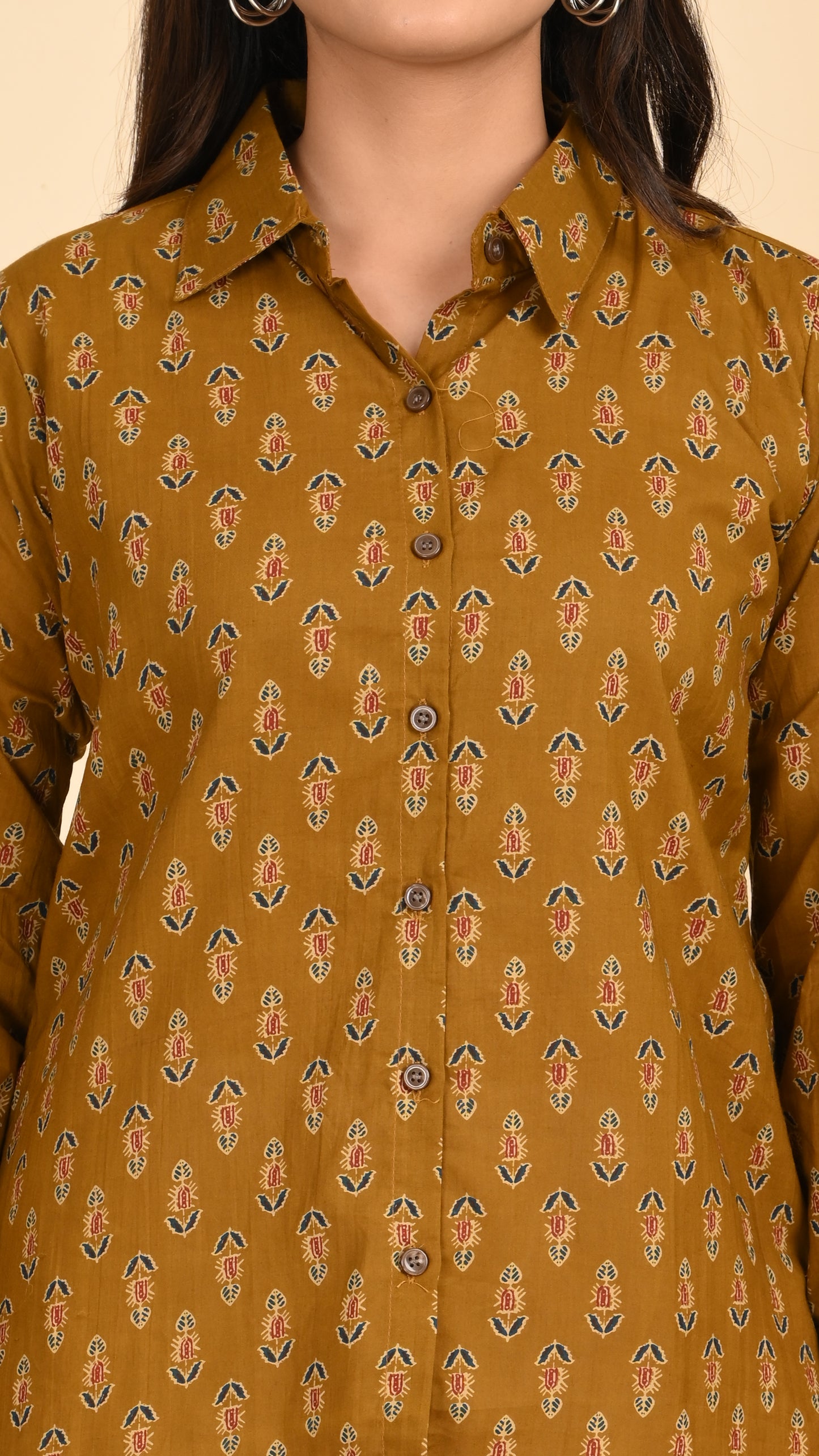 Parijat Mustard Short Kurti Top
