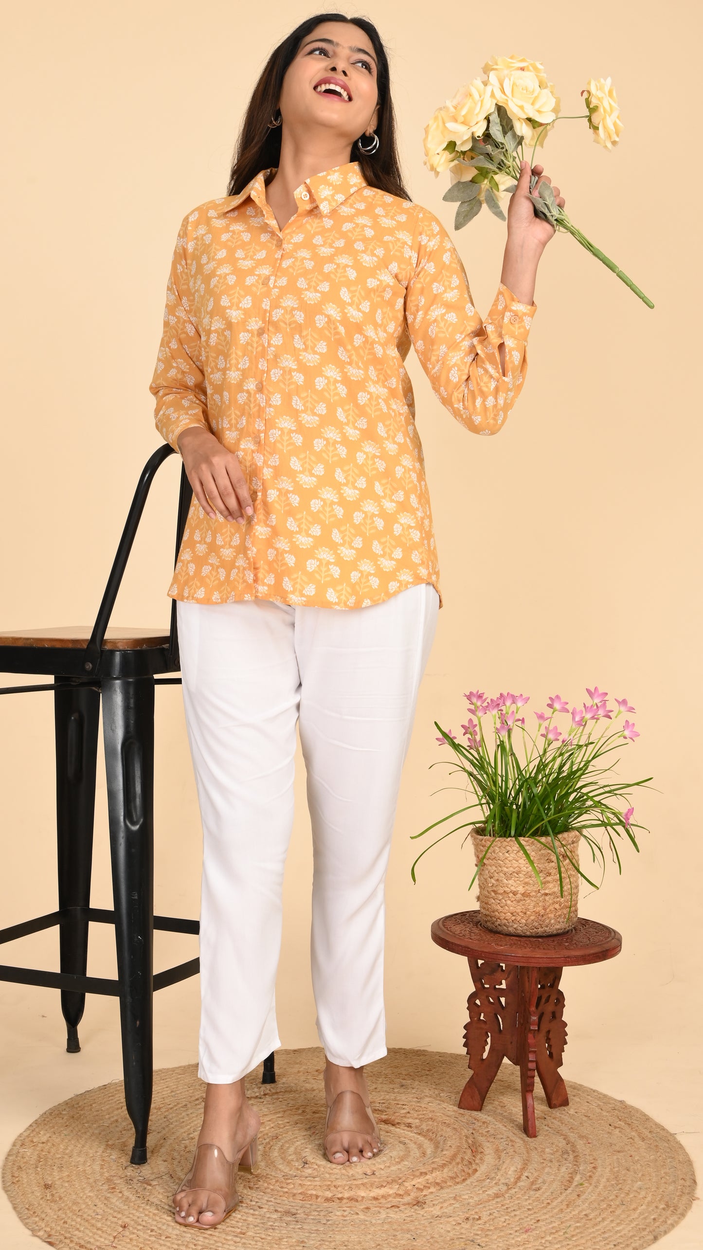 Zunaira Sunflower Short Kurti Top