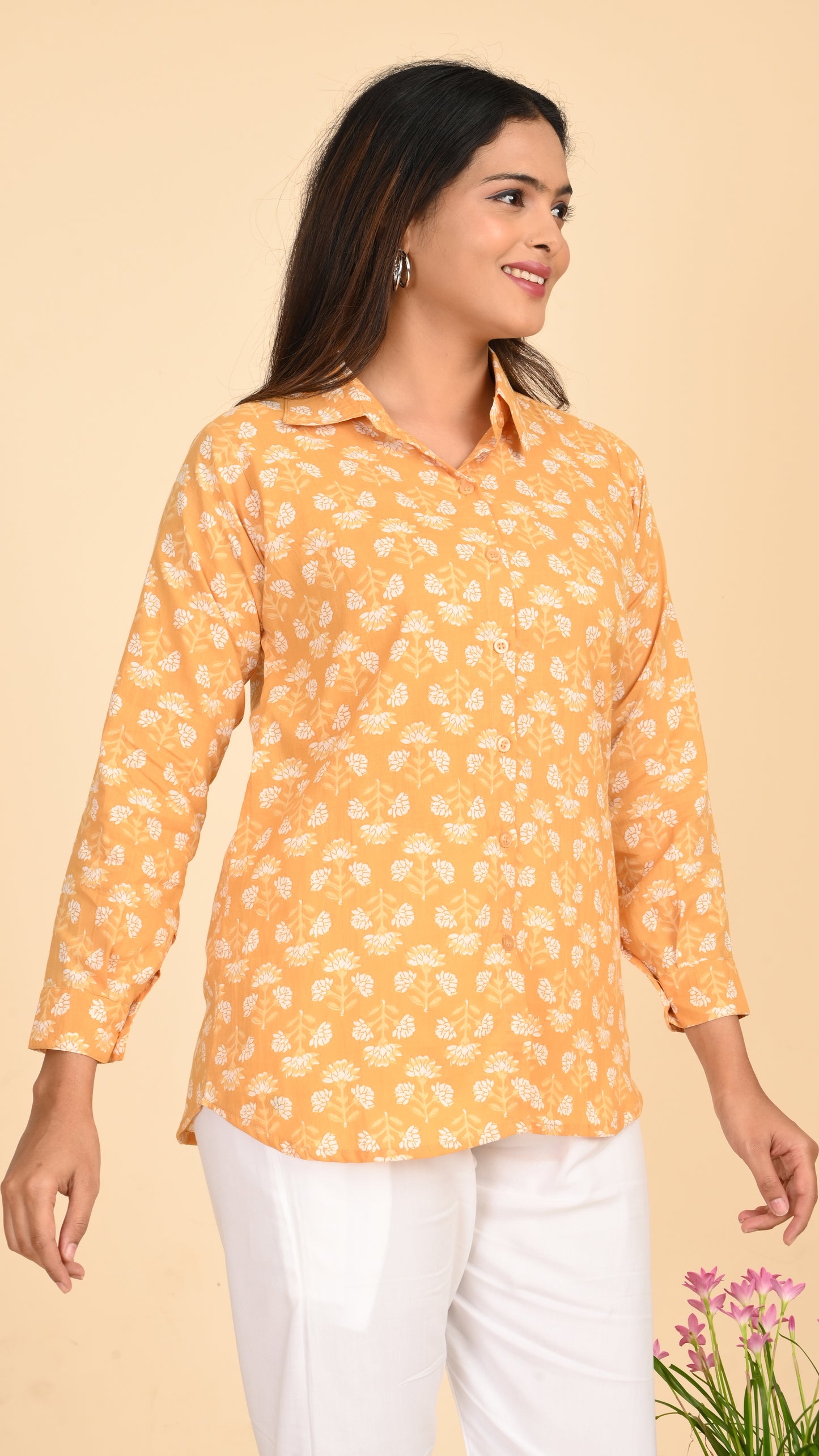 Zunaira Sunflower Short Kurti Top