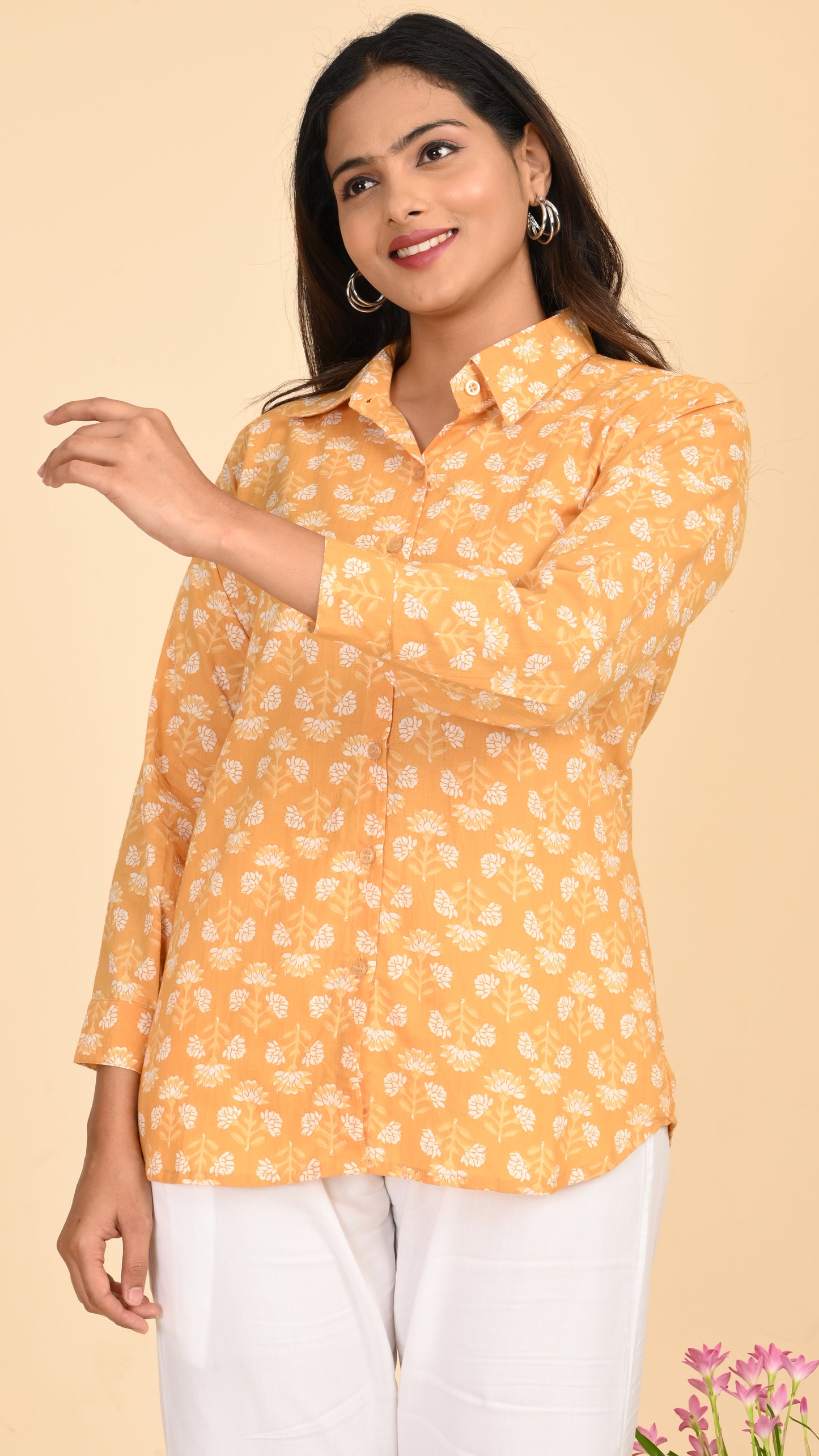 Zunaira Sunflower Short Kurti Top