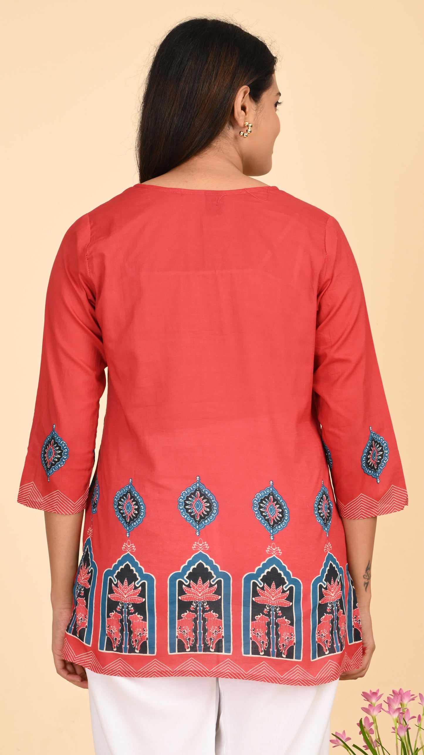 Kashvi Crimson Charm Short Kurti Top