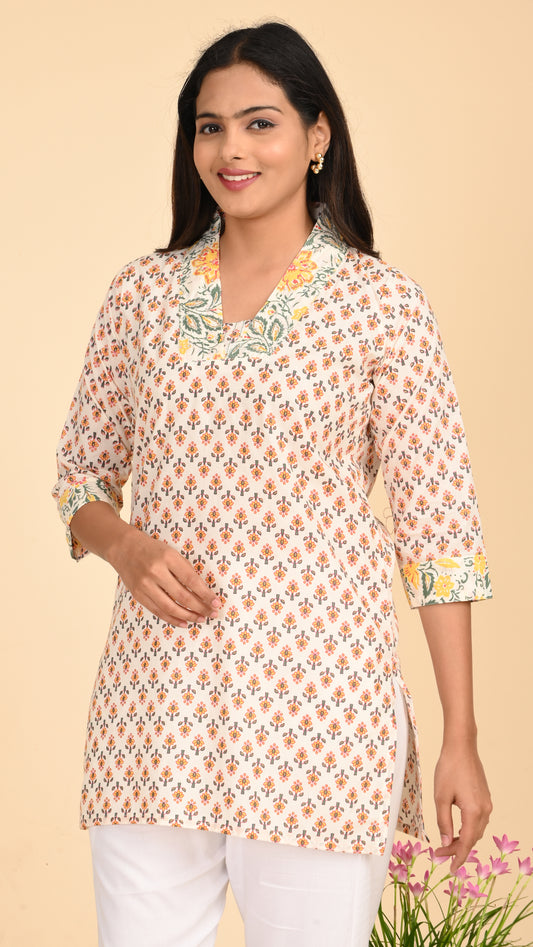 Charvi Blossom Mist Short Kurti Top