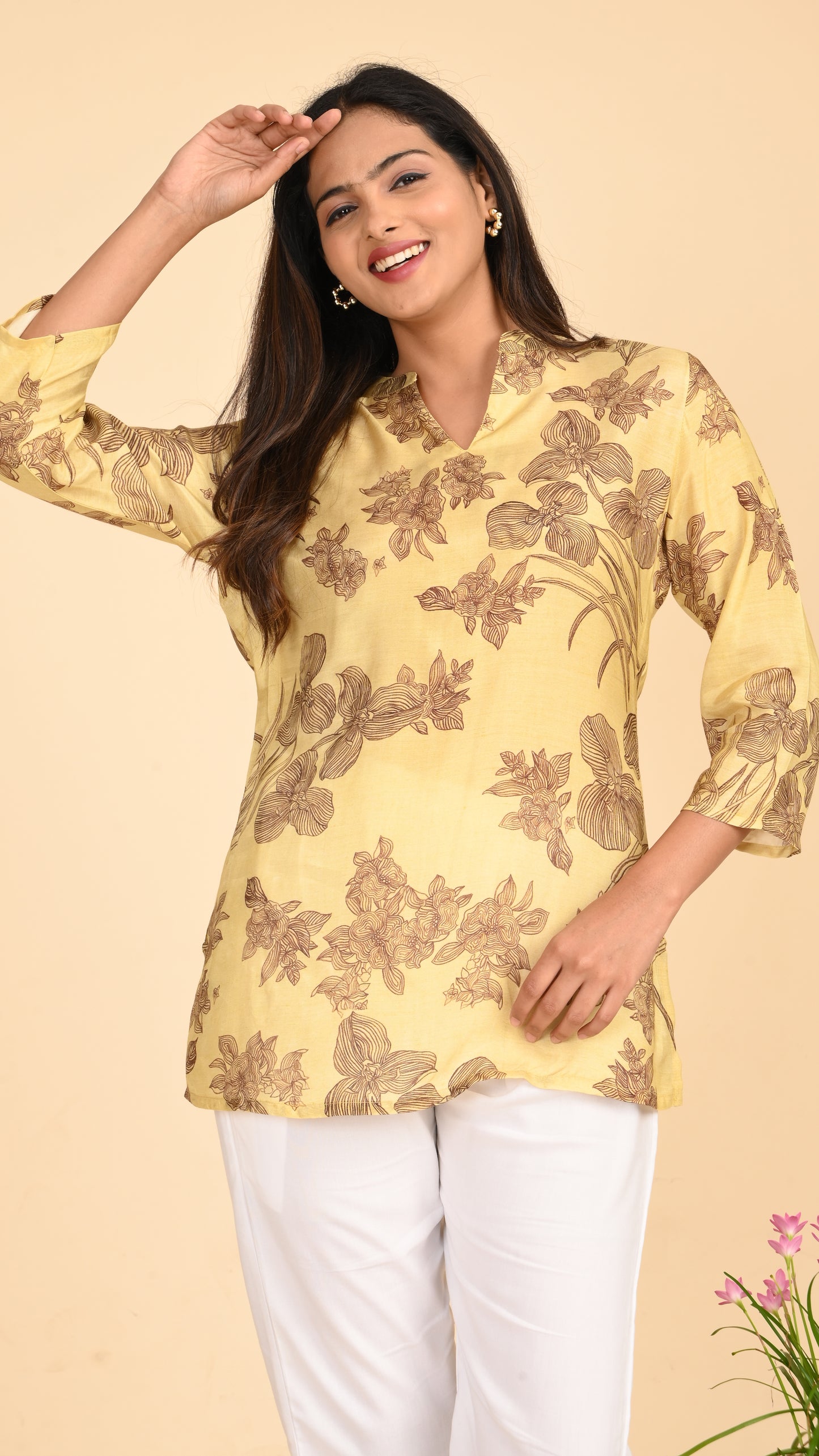 Sitara Sunhaze Bloom Short Kurti Top