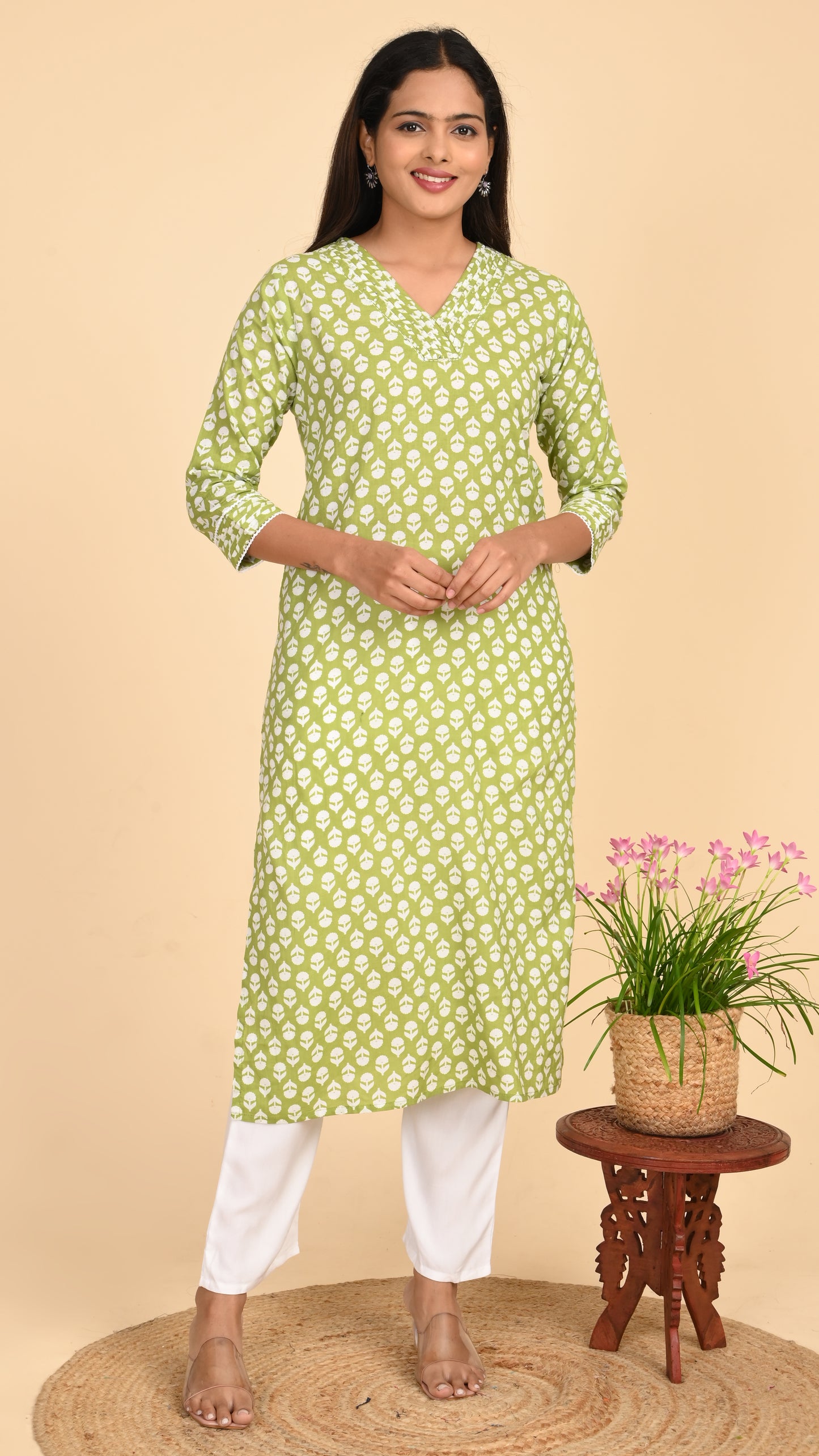 Sitara Lime Leaf Straight Kurti