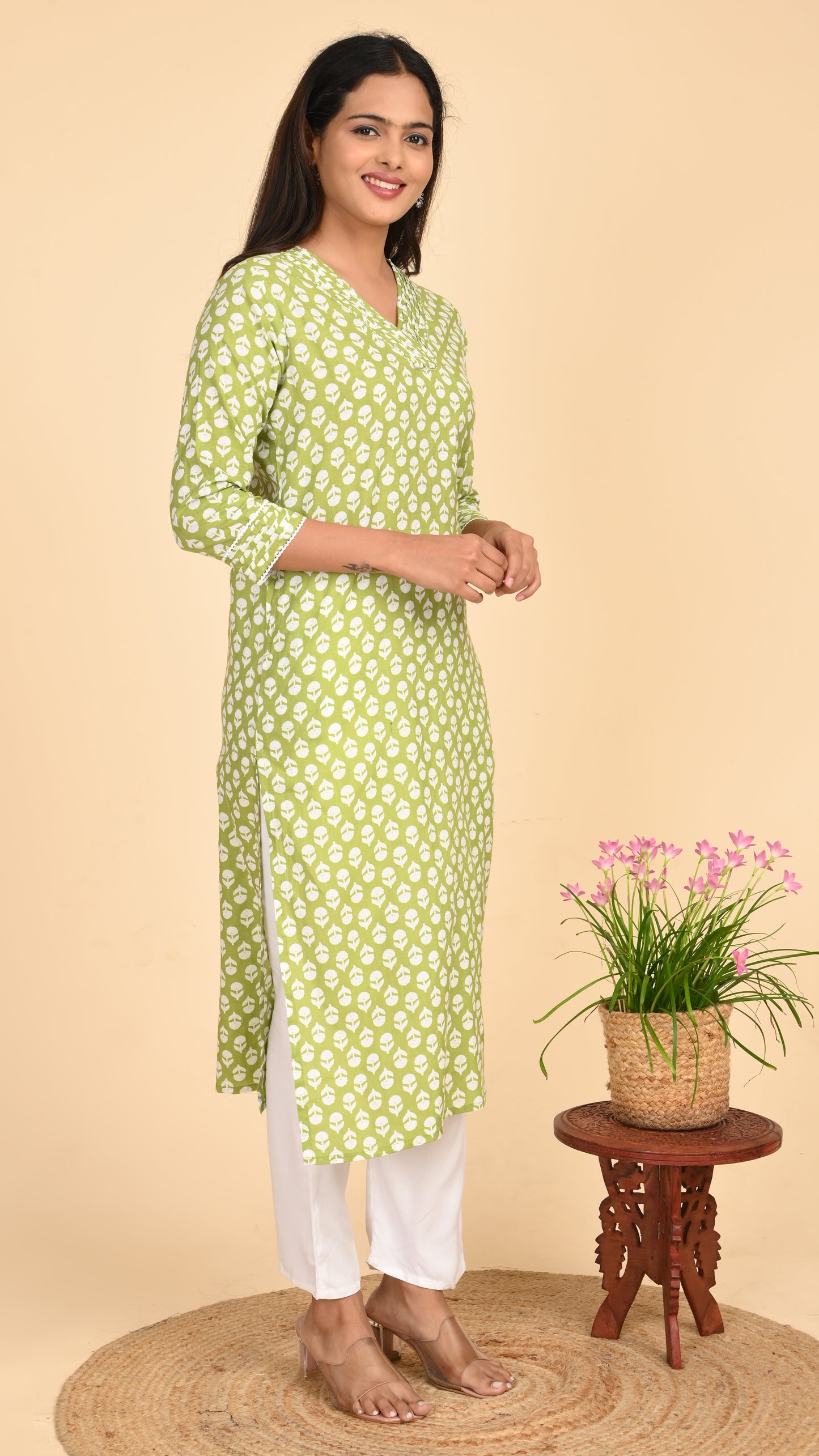 Sitara Lime Leaf Straight Kurti