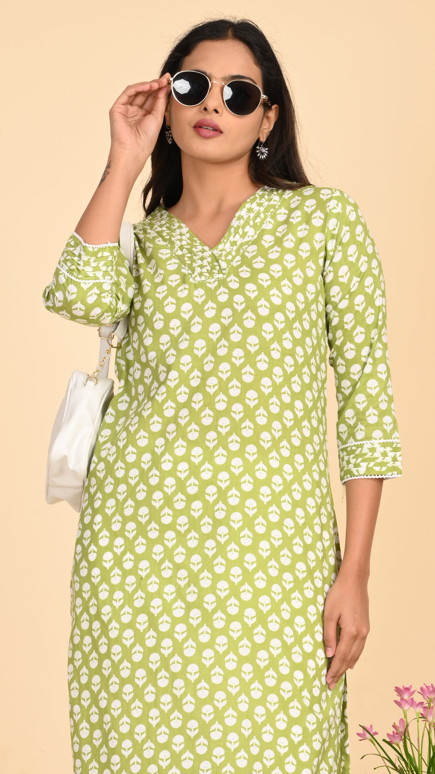 Sitara Lime Leaf Straight Kurti