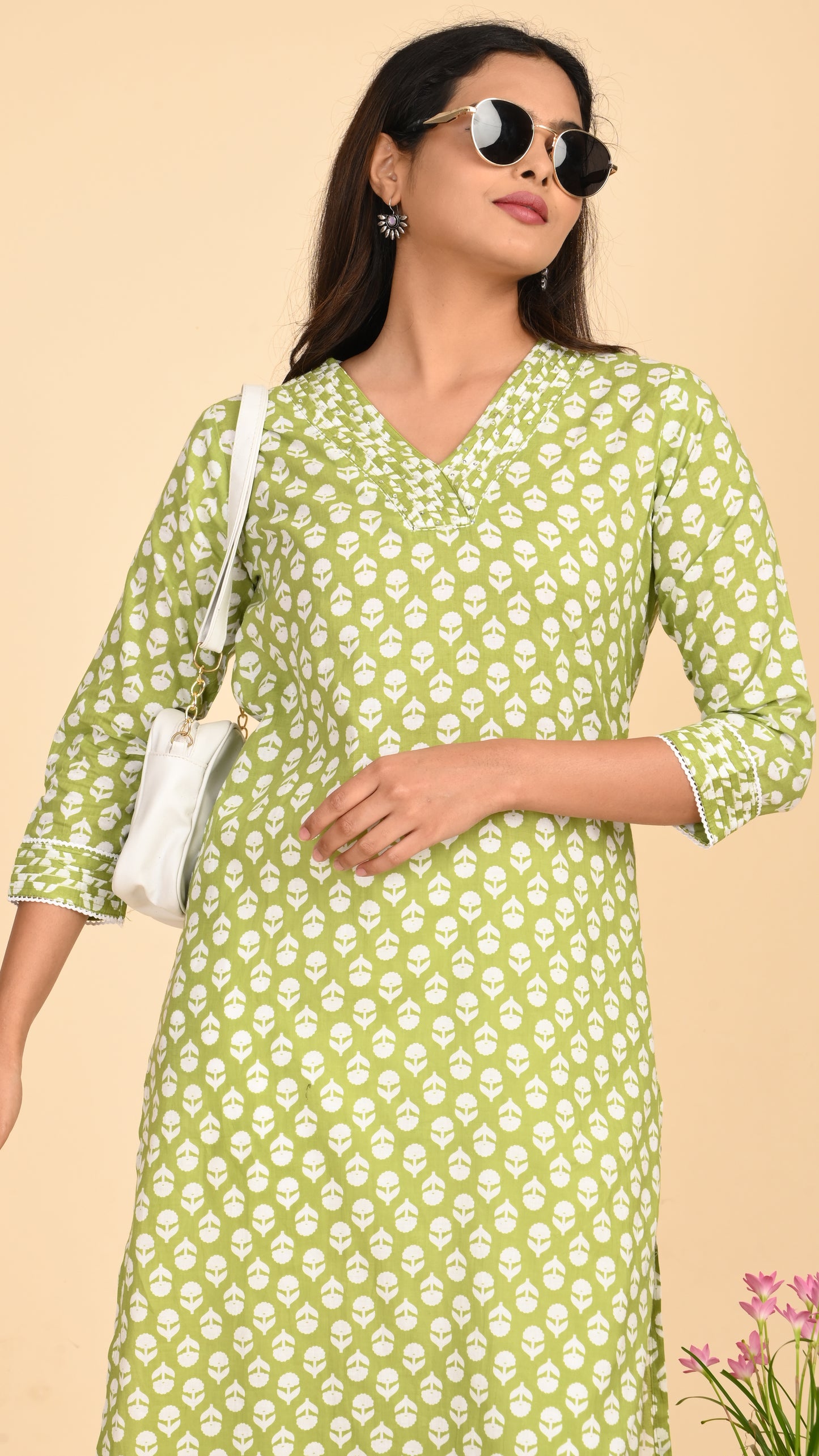 Sitara Lime Leaf Straight Kurti
