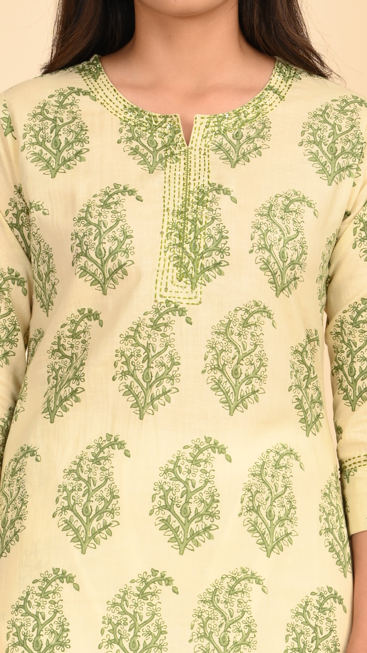 Vasvi Pistachio Bagh Straight Kurti