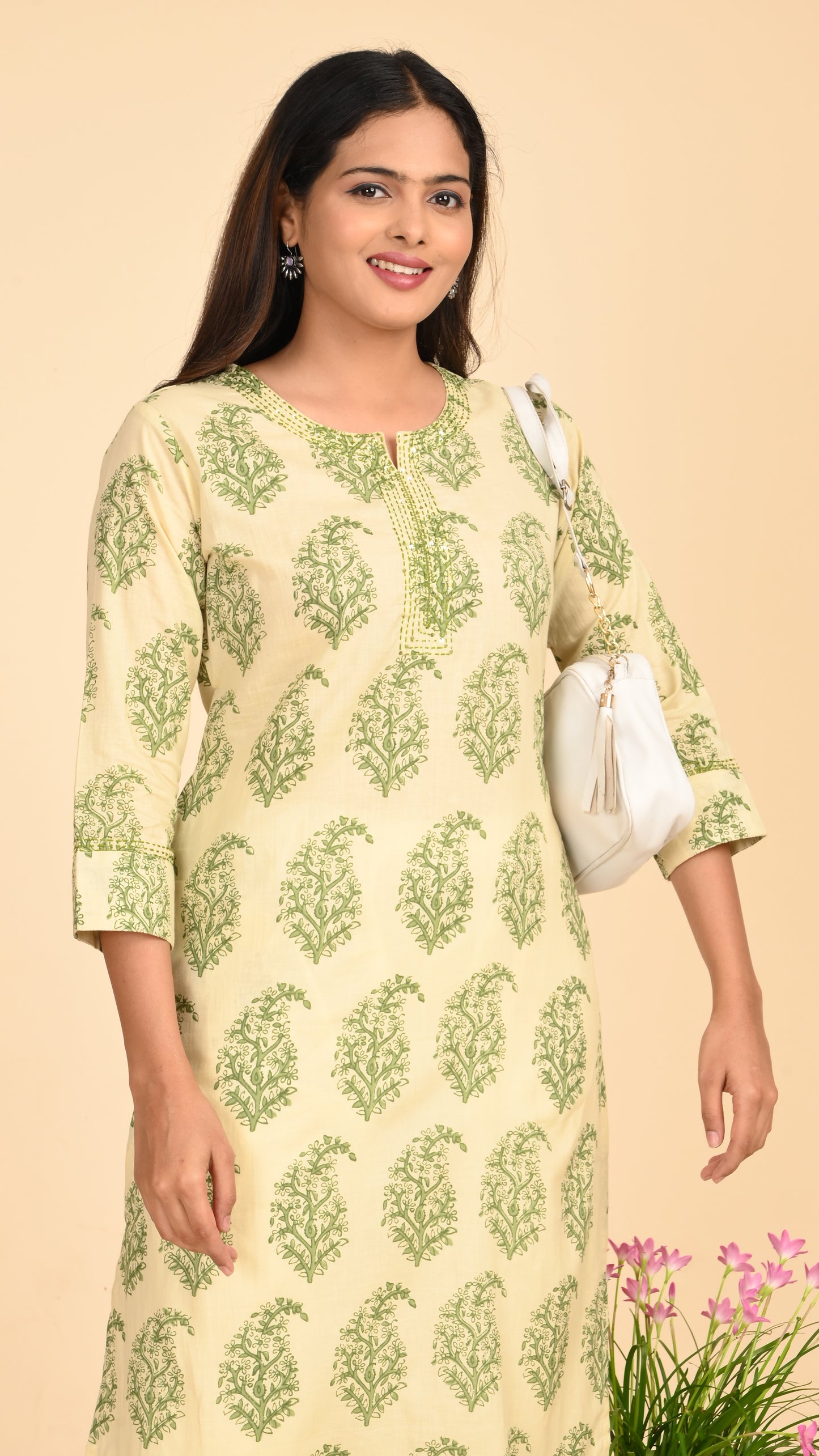 Vasvi Pistachio Bagh Straight Kurti