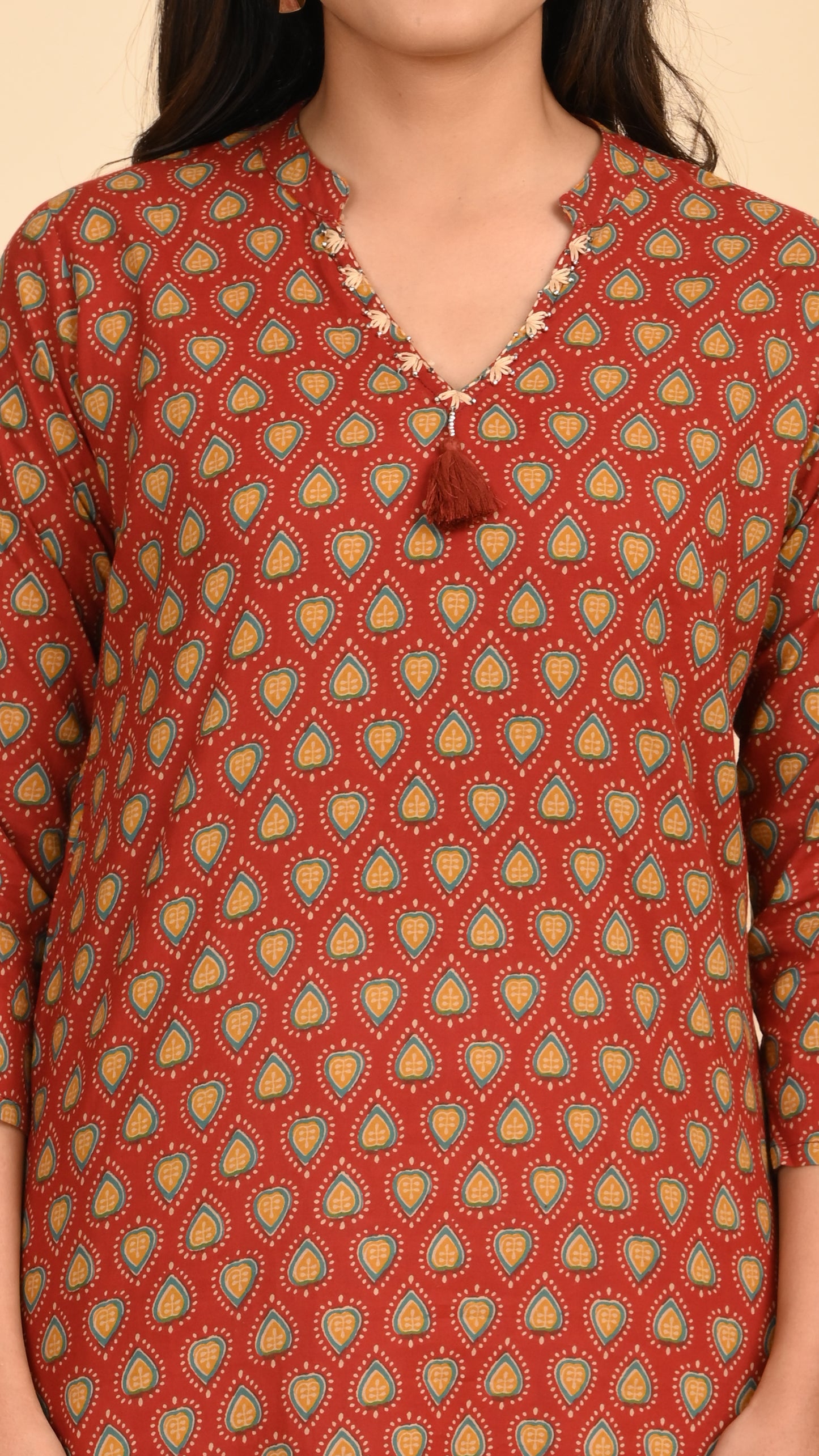 Tanirika Rust Jaal Straight Kurti