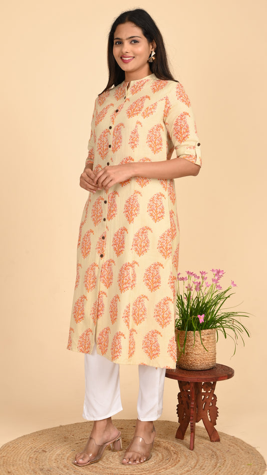Vanya Buti Block Print Shirt Kurti