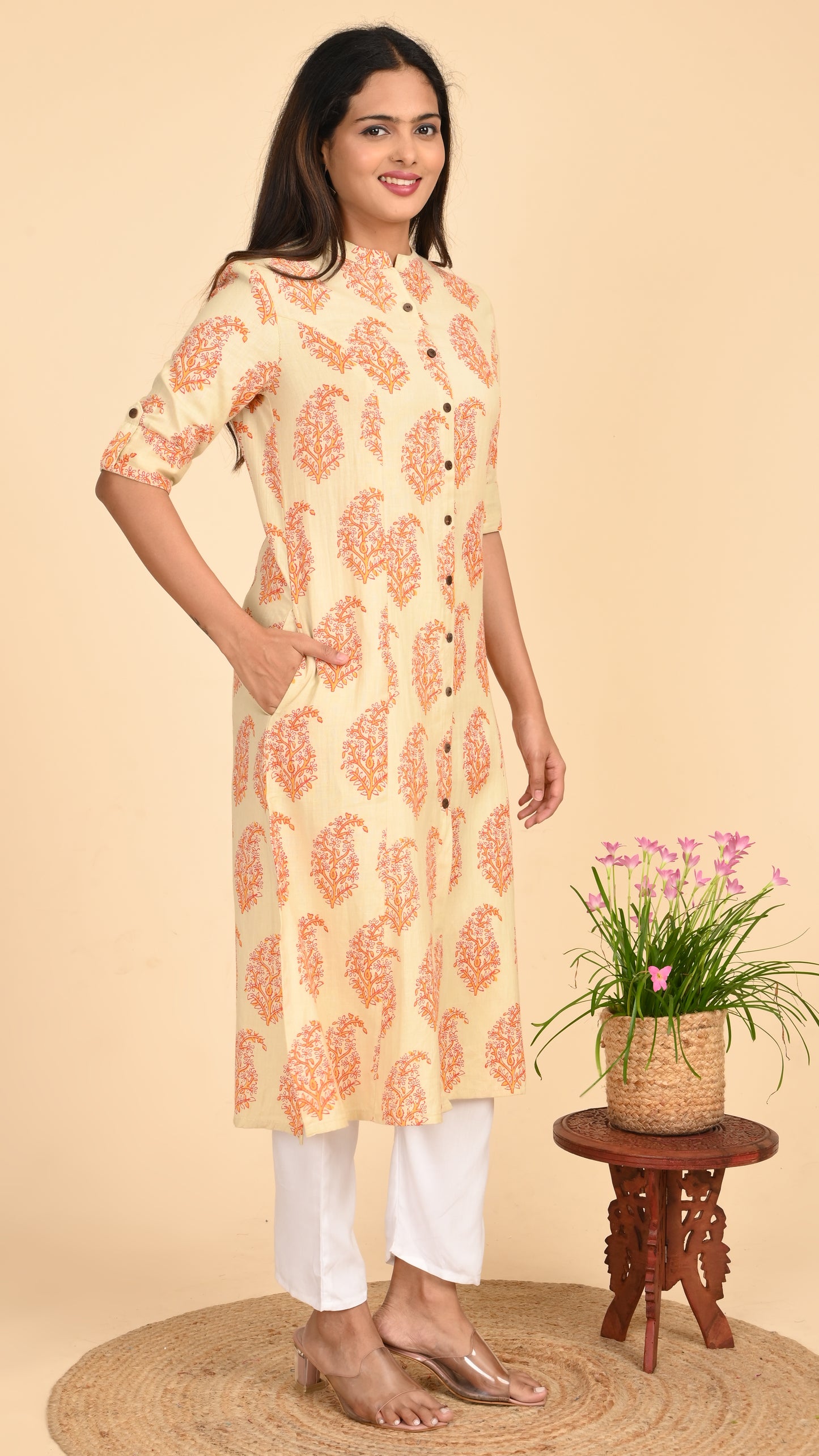 Vanya Buti Block Print Shirt Kurti