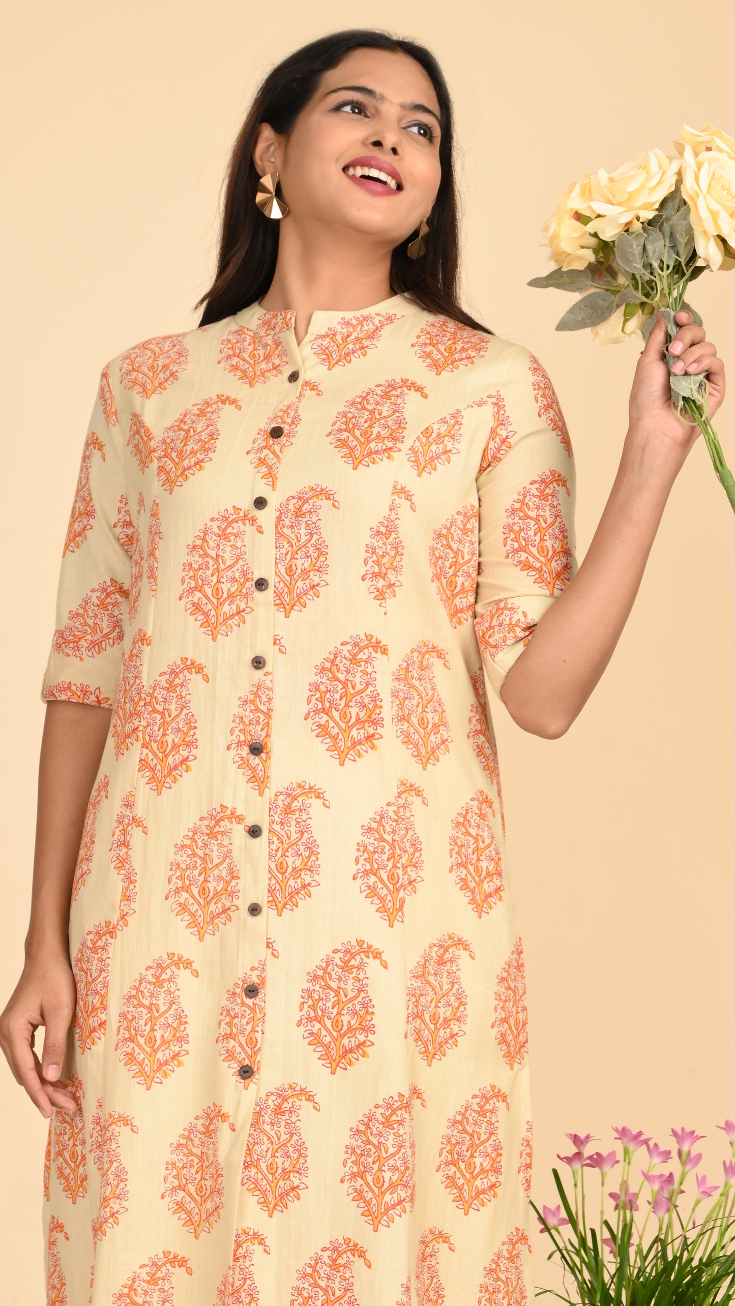Vanya Buti Block Print Shirt Kurti