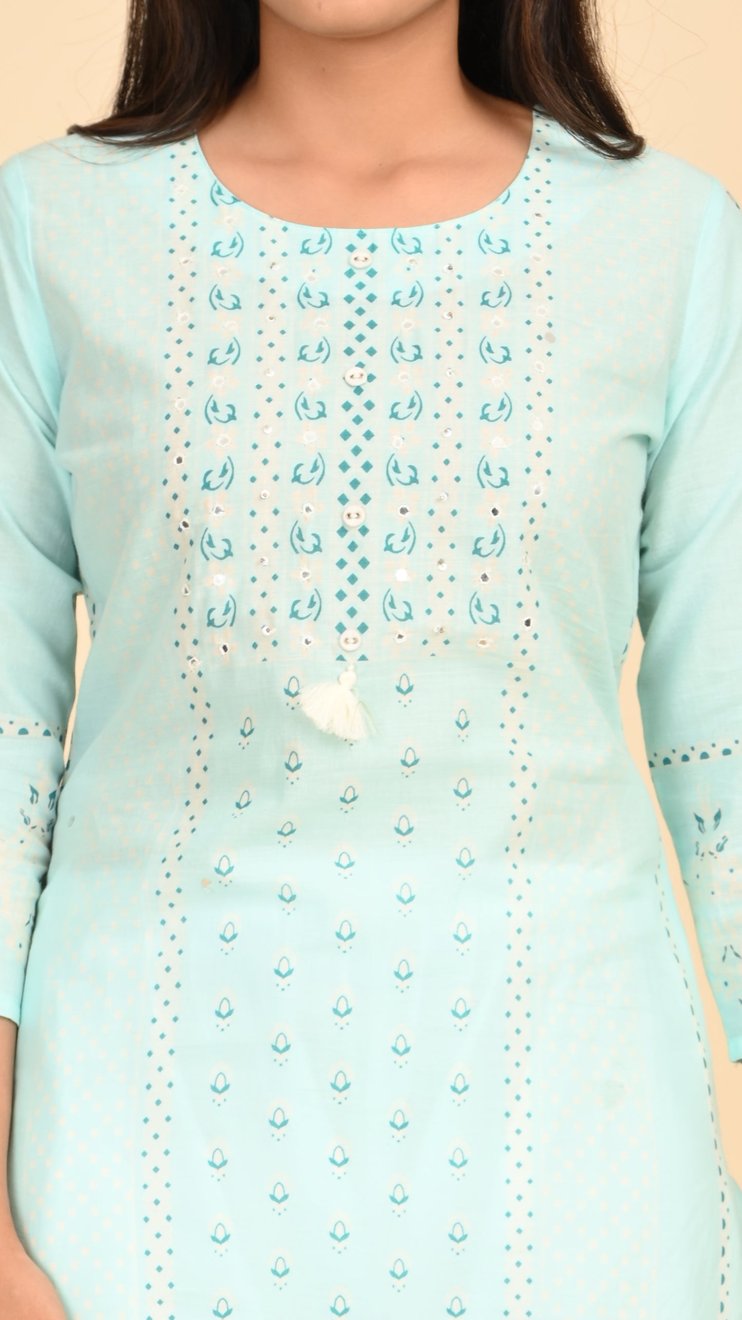 Noor Sky Embroidered Kurti