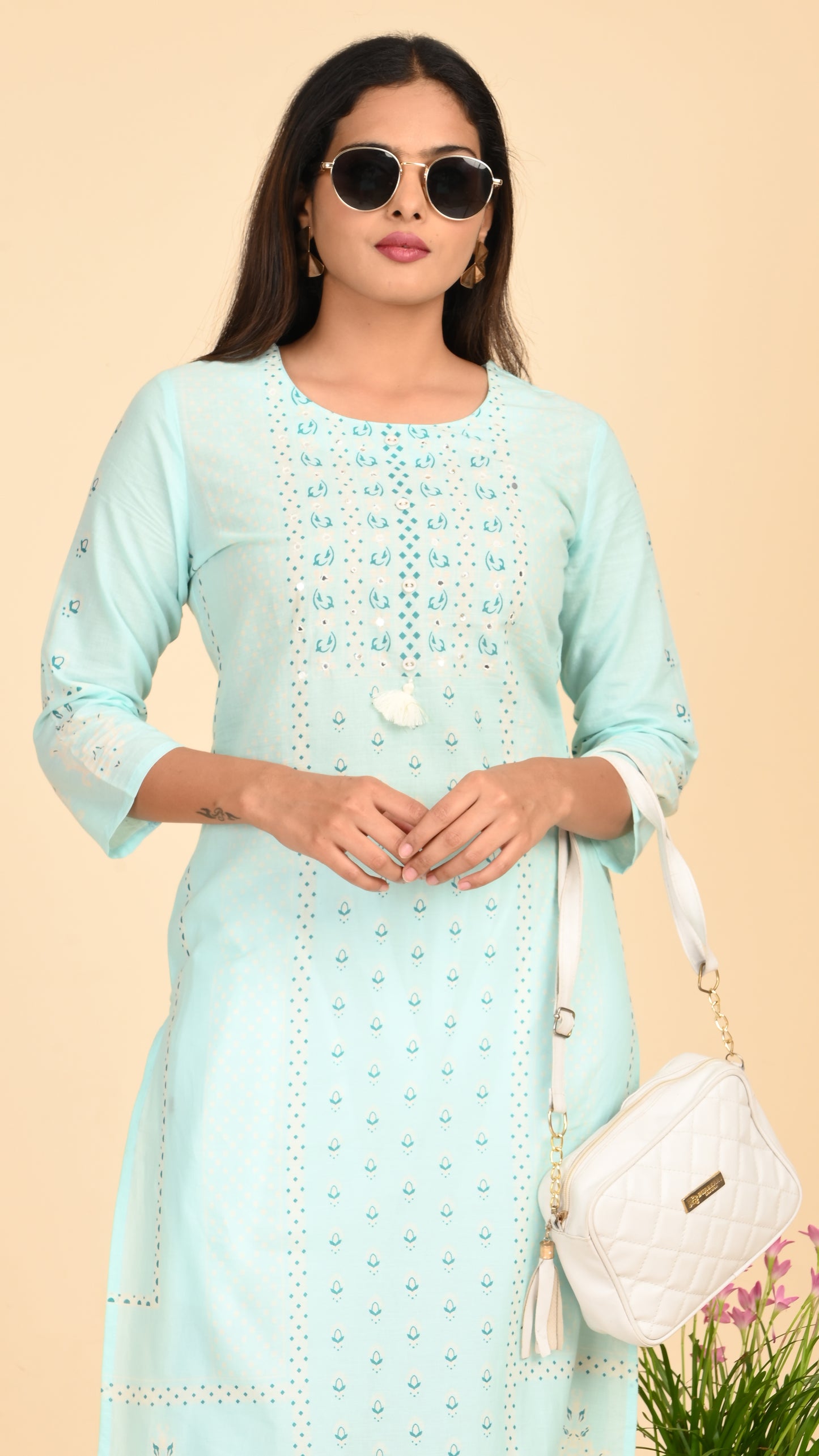 Noor Sky Embroidered Kurti