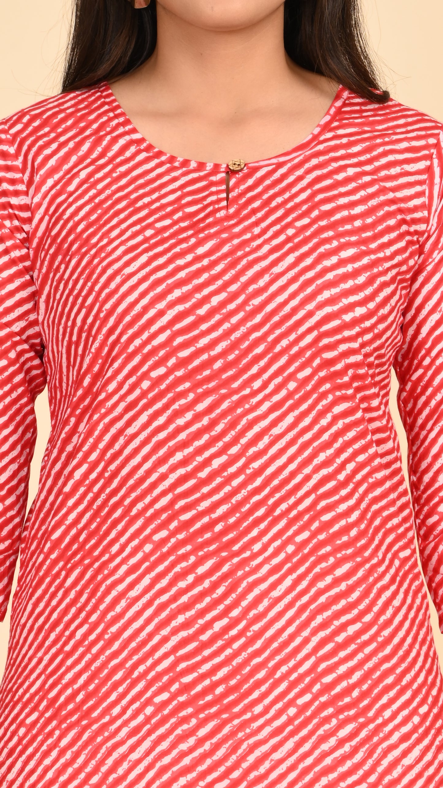 Taamara Scarlet Stripes Short Kurti Top
