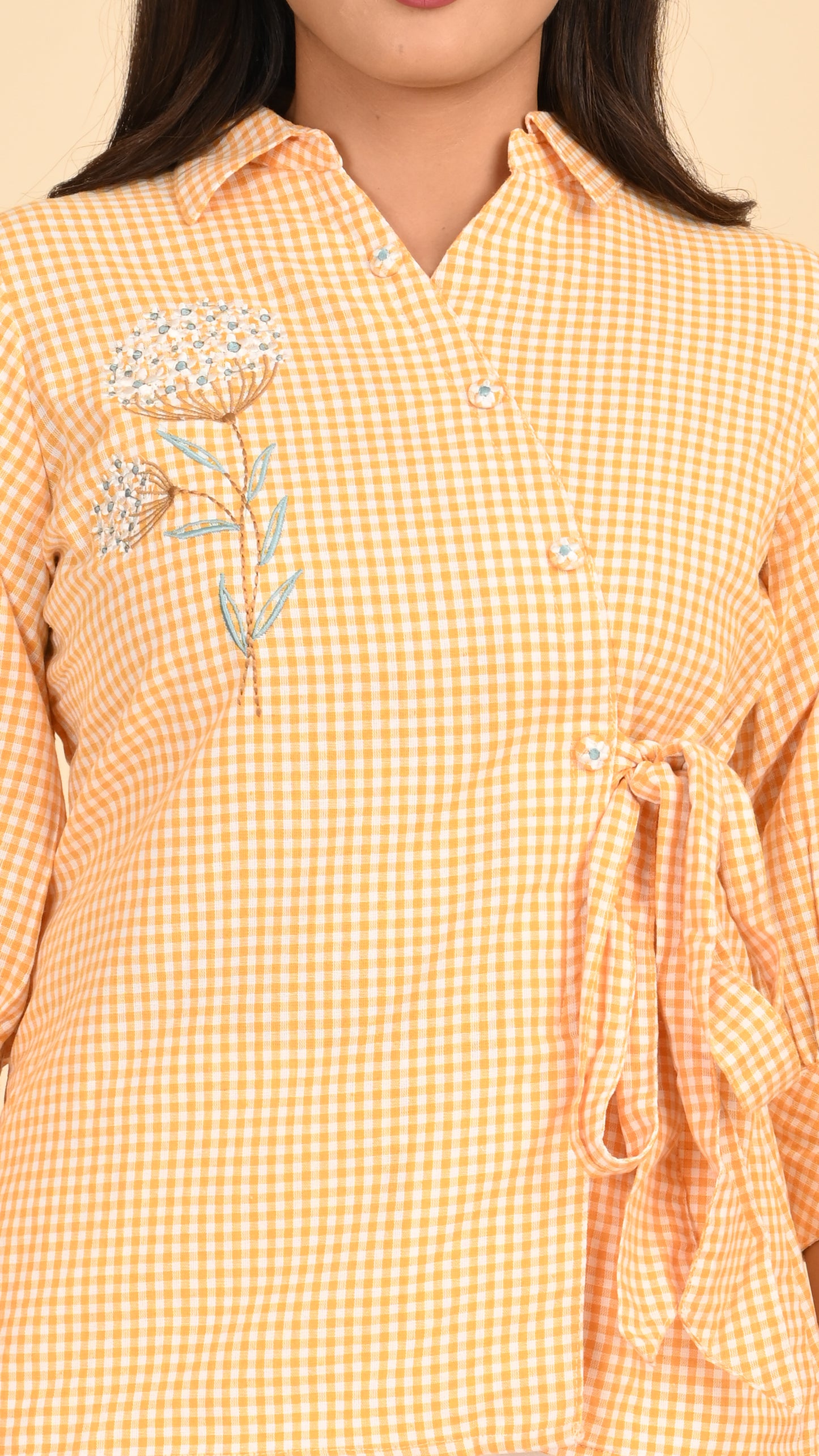 Meher Marigold Wrap Short Kurti Top