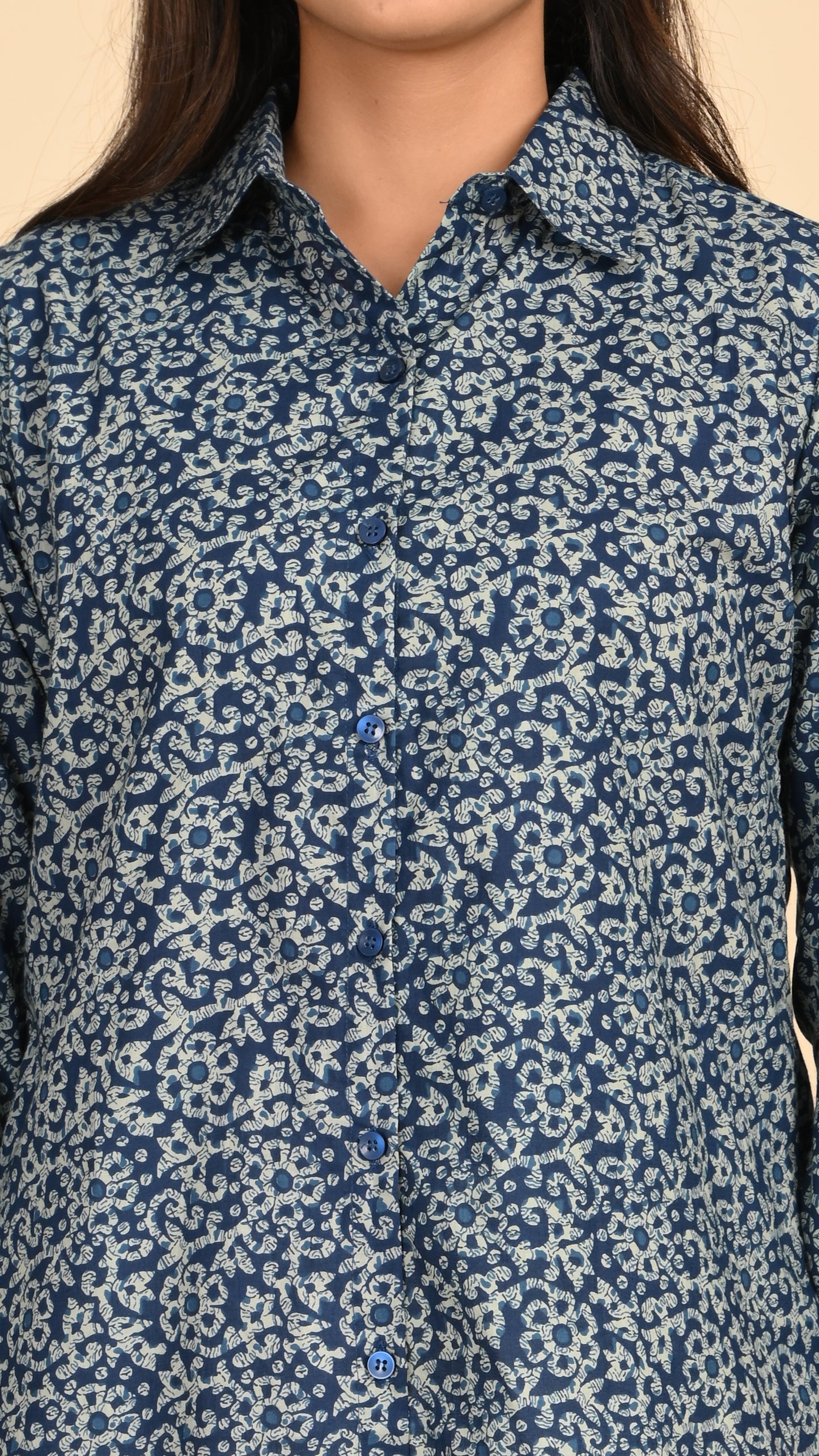 Ira Indigo Garden Short Kurti Top
