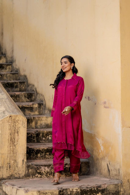 Raatrani Silk Kurti Pant Set