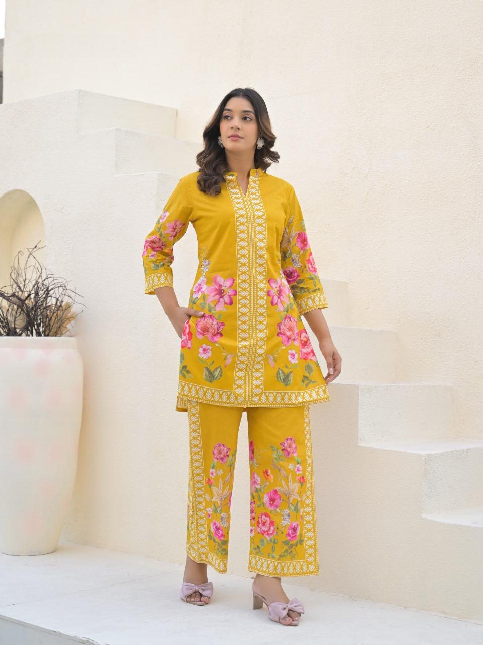 Golden Bloom Floral Co-ord Set