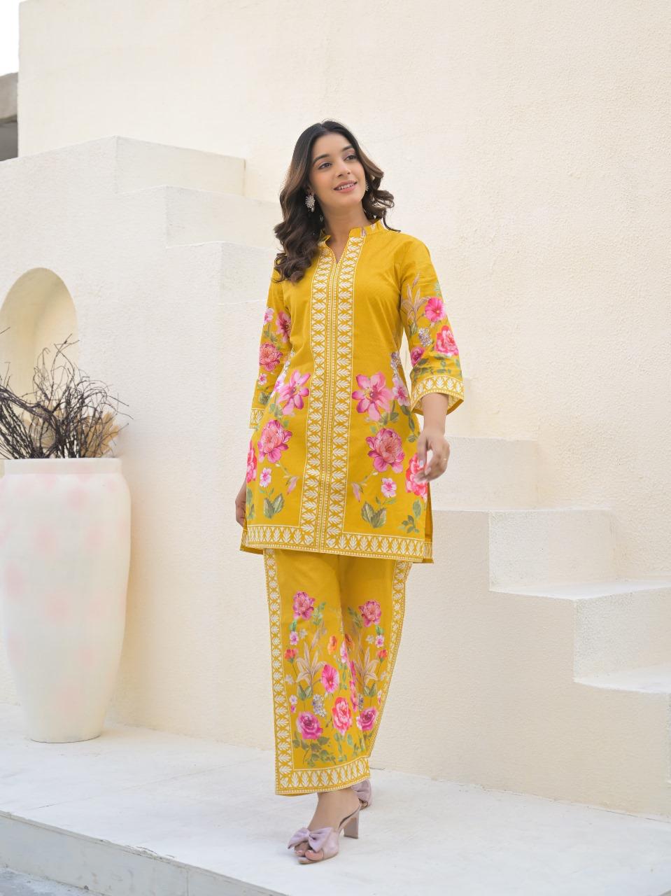 Golden Bloom Floral Co-ord Set