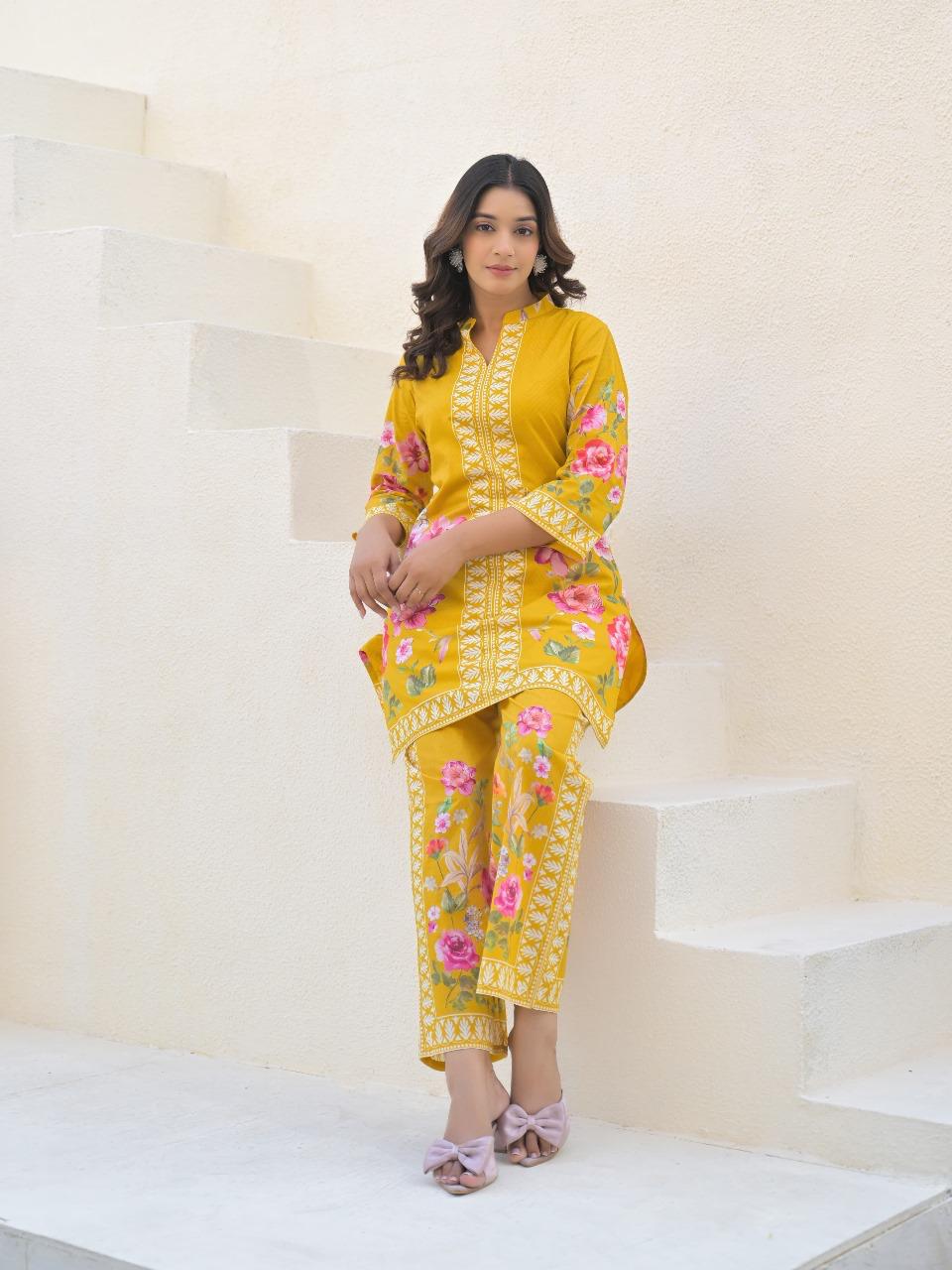 Golden Bloom Floral Co-ord Set