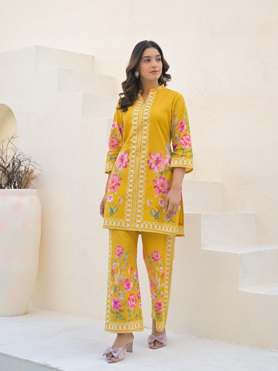Golden Bloom Floral Co-ord Set