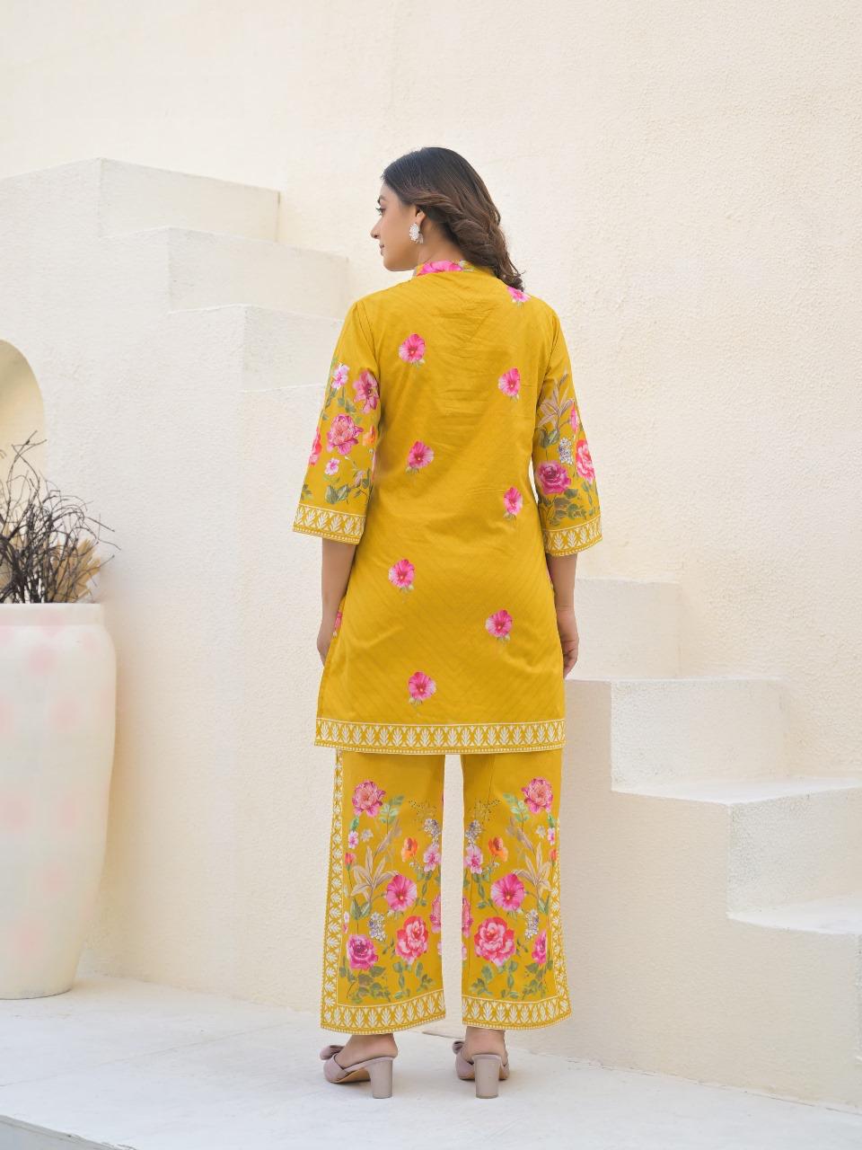 Golden Bloom Floral Co-ord Set
