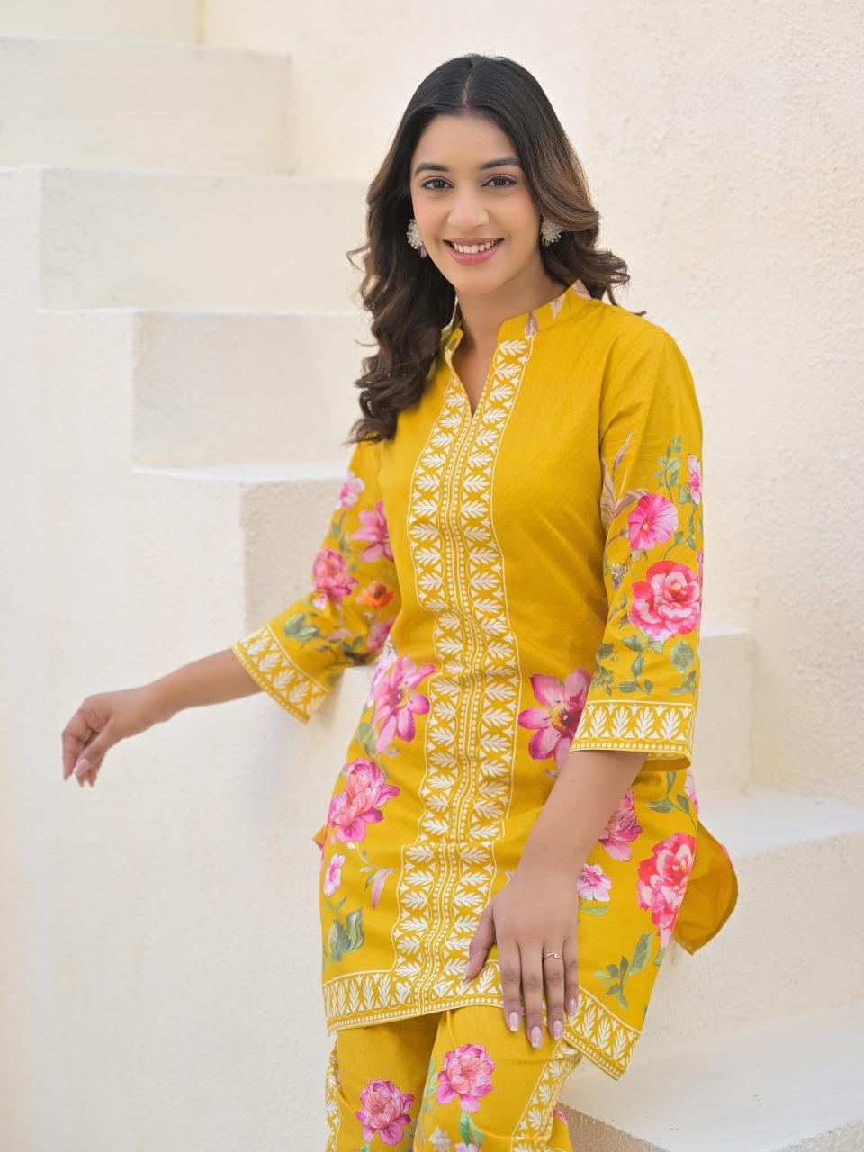 Golden Bloom Floral Co-ord Set