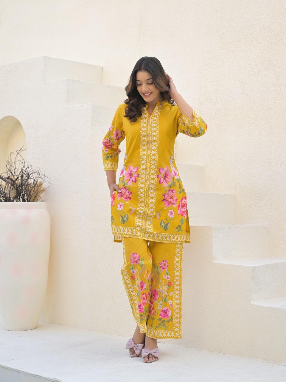Golden Bloom Floral Co-ord Set