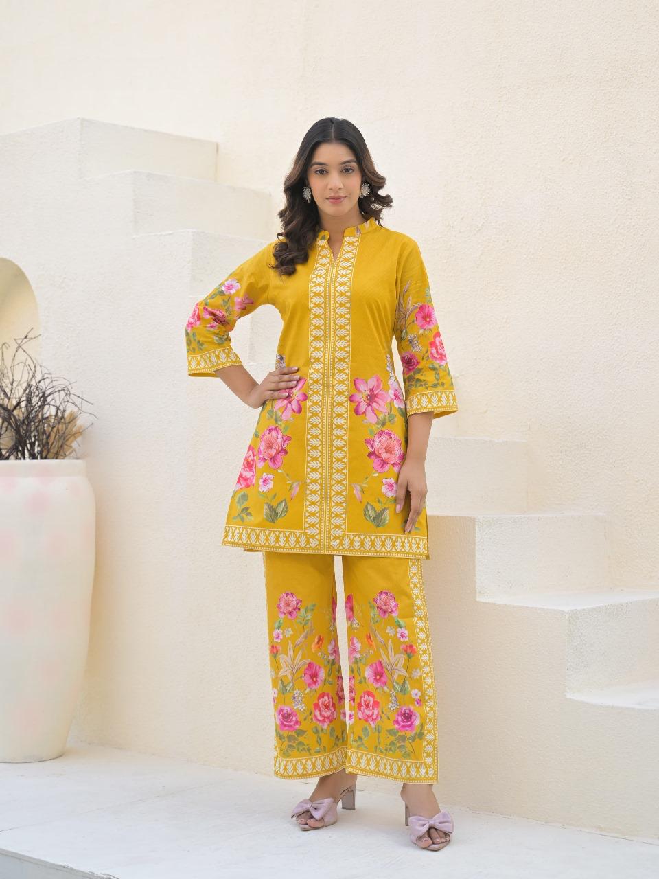 Golden Bloom Floral Co-ord Set