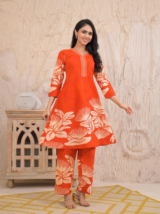 Tangerine Bloom Co-ord Set