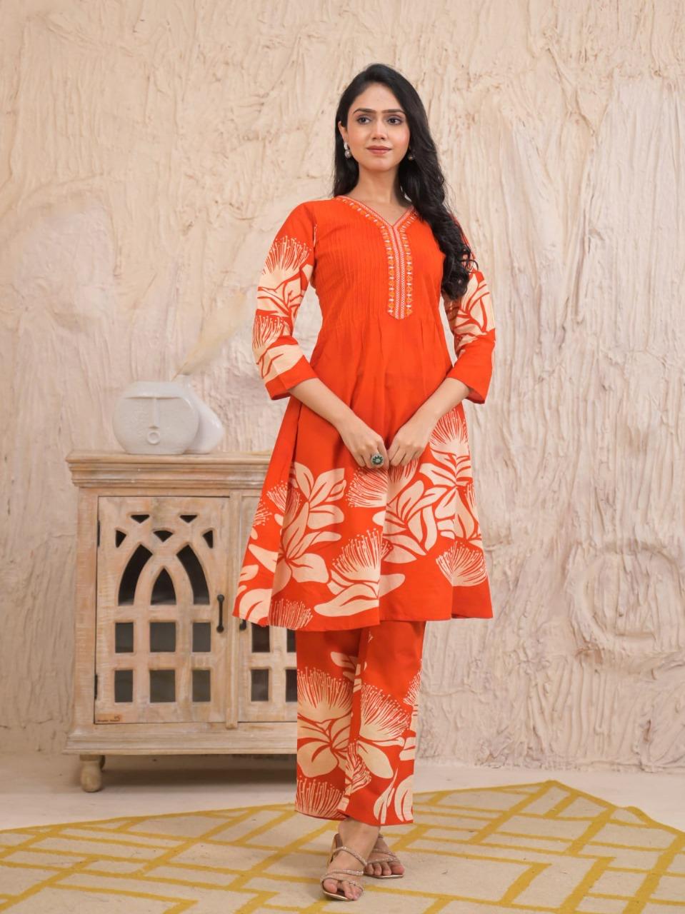 Tangerine Bloom Co-ord Set