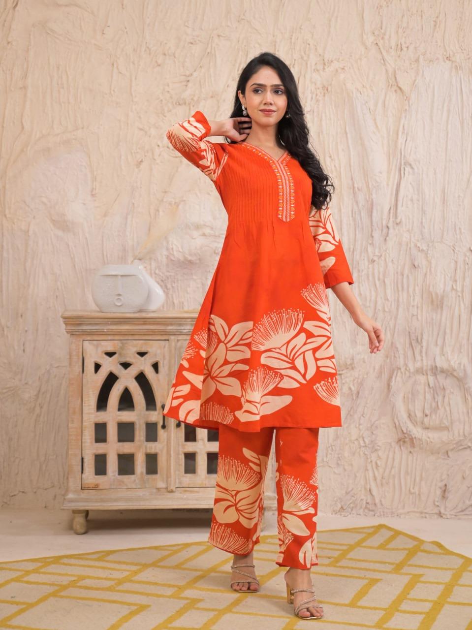 Tangerine Bloom Co-ord Set