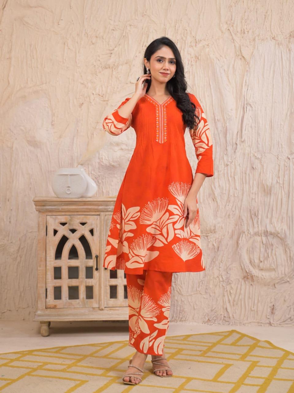 Tangerine Bloom Co-ord Set