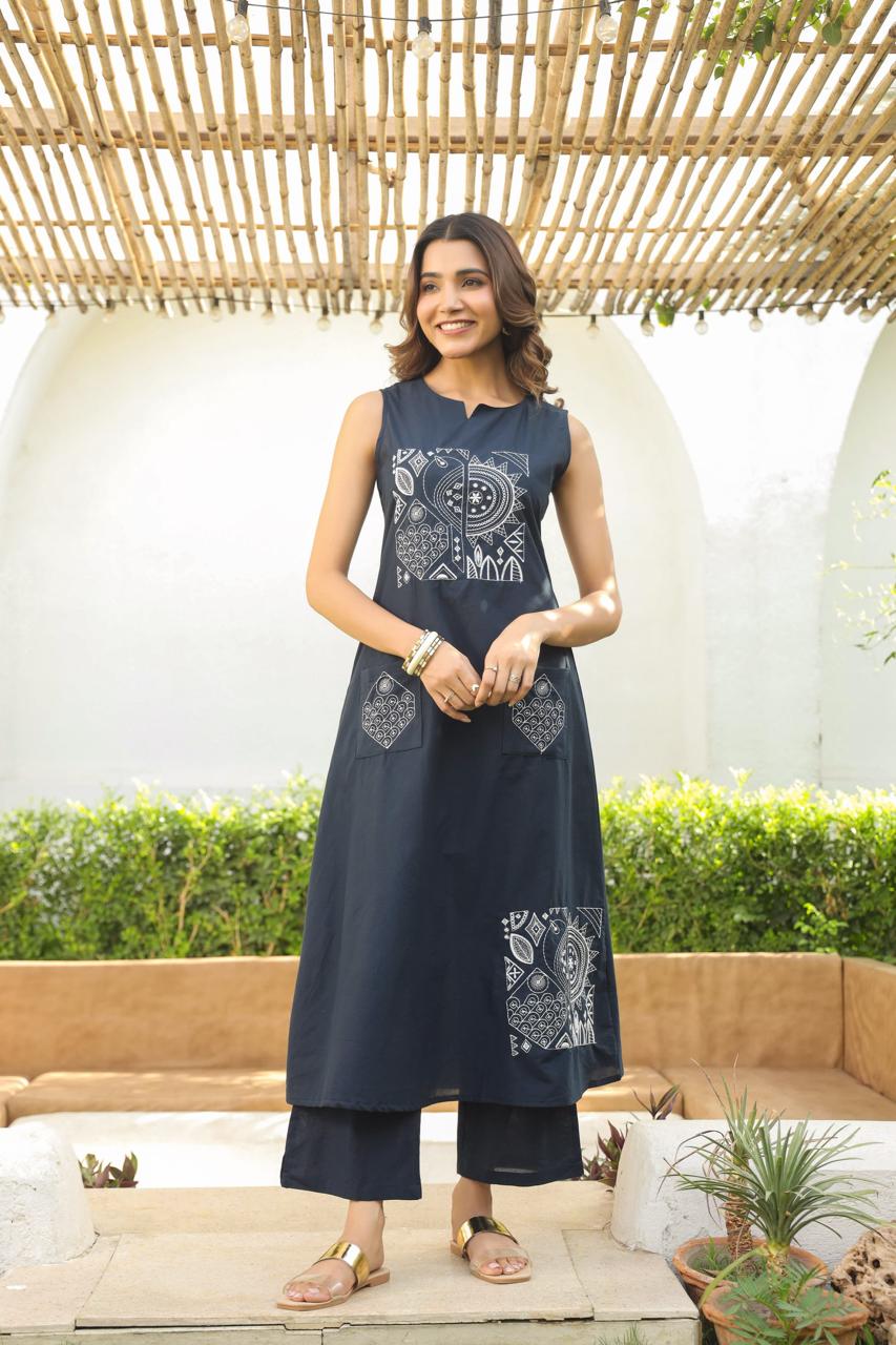 Noor Indigo Kurti Pant Set