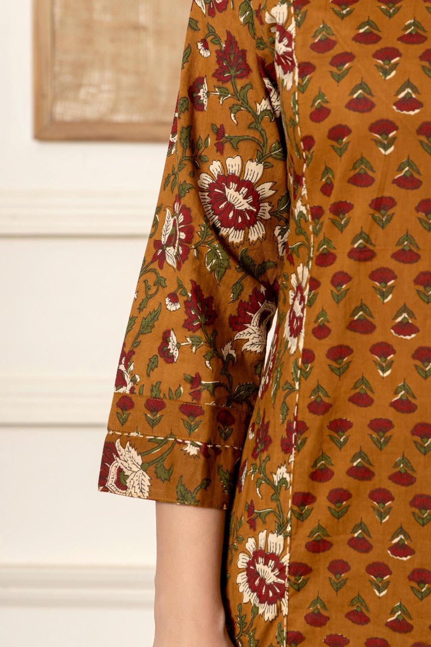 Zaitoon Baagh Kurti Pant Dupatta Set Suit