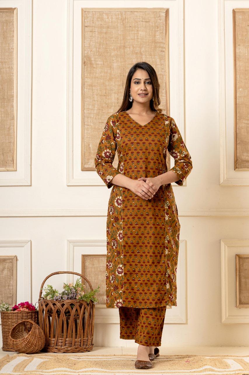 Zaitoon Baagh Kurti Pant Dupatta Set Suit