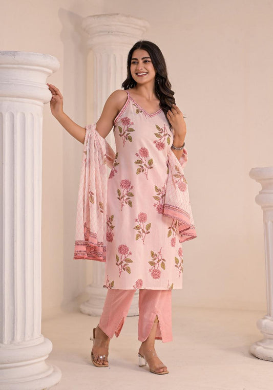 Gulaabi Noor Kurti Pant Dupatta Suit Set