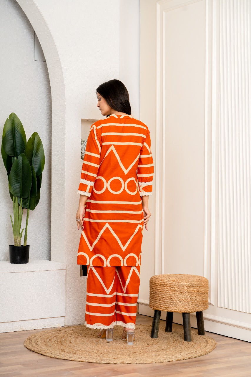 Terracotta Tango Long Top Co-Ord Set