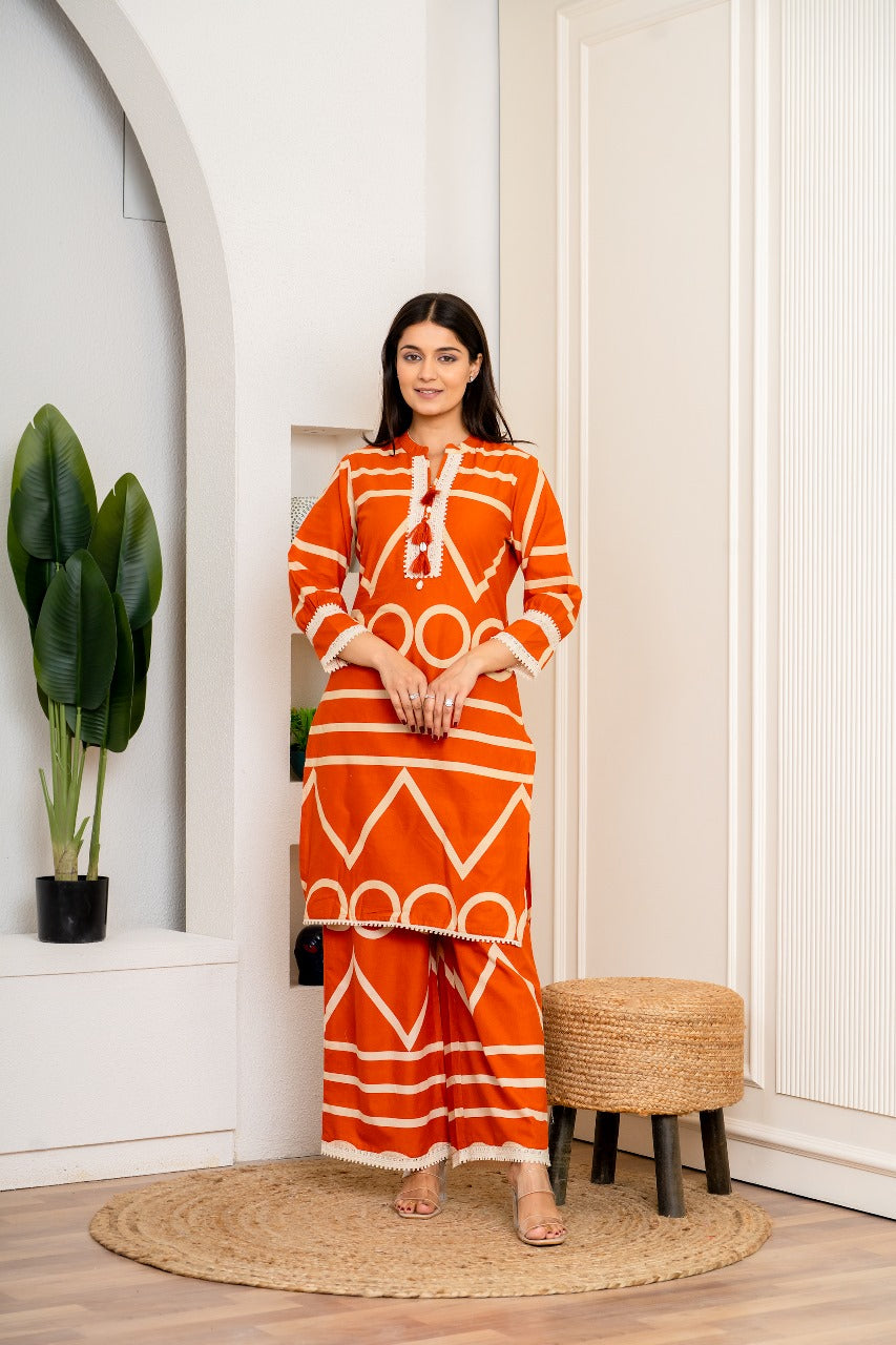 Terracotta Tango Long Top Co-Ord Set
