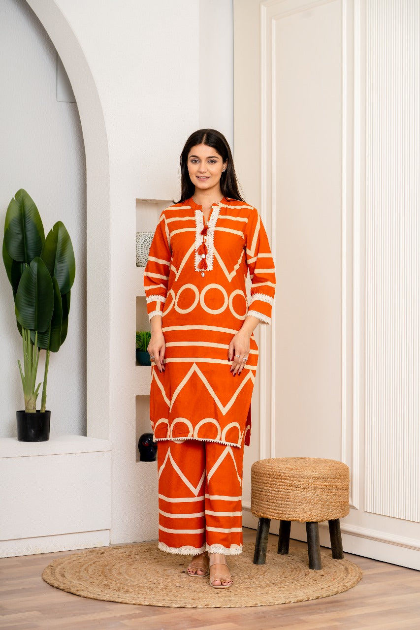 Terracotta Tango Long Top Co-Ord Set