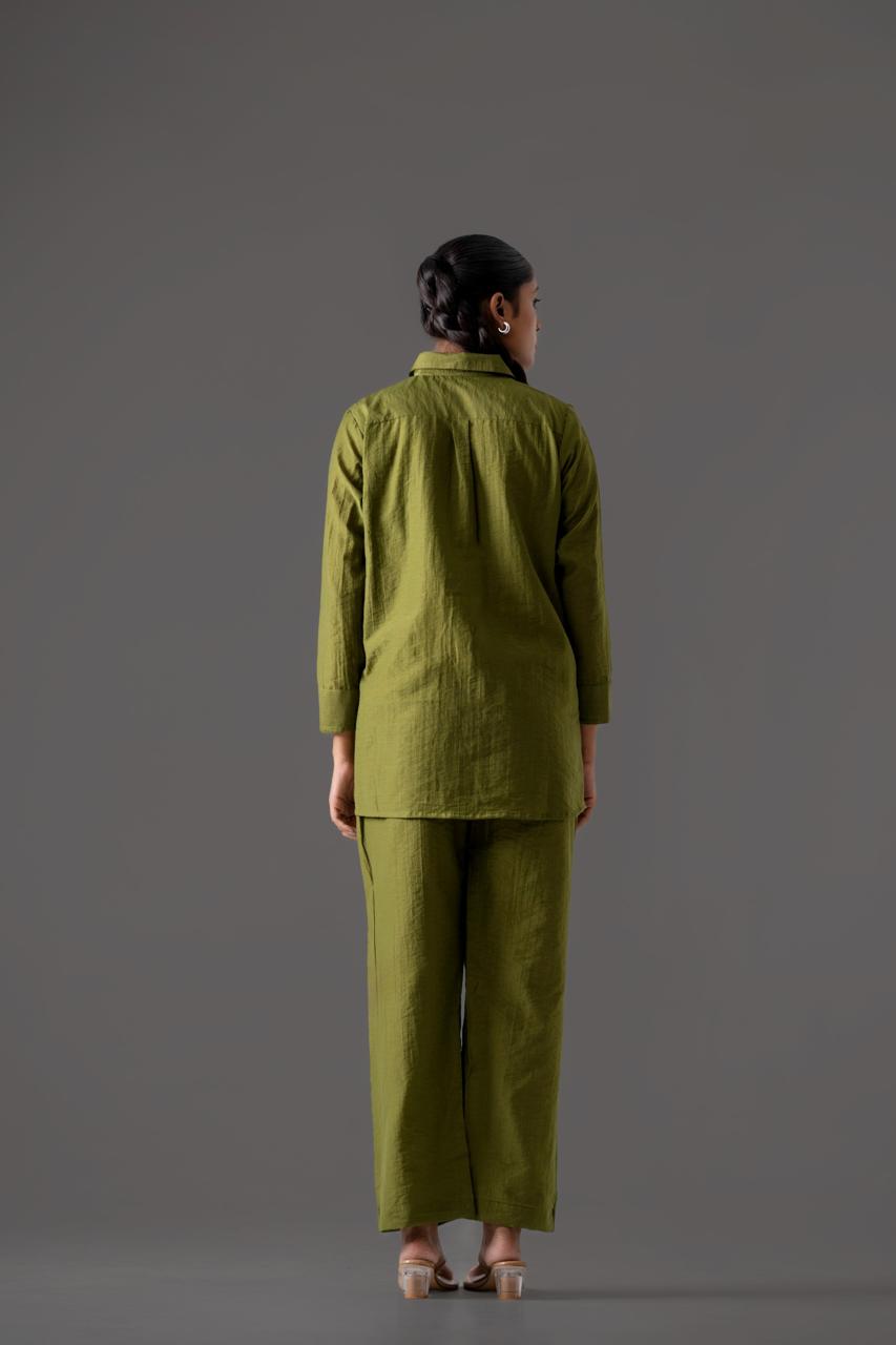Lotus Verde Banarasi Mul Chanderi Co-ord Set