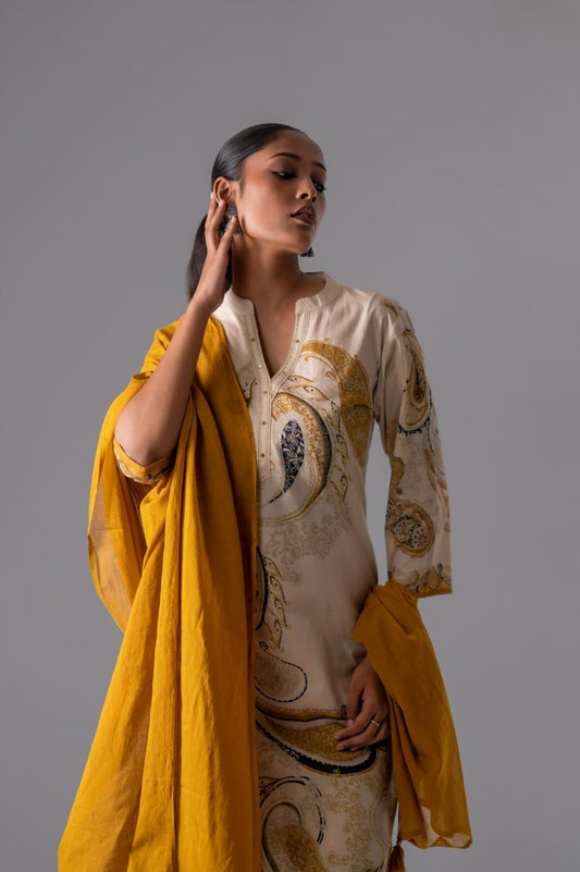 Aafreen Mustard Pure Jaipuri Cotton Suit Set