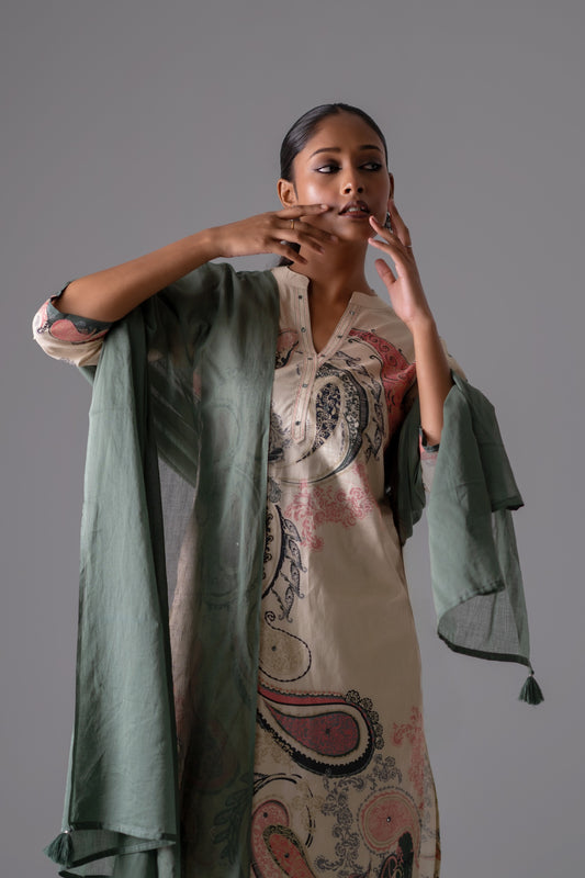 Inaayat Sage Pure Jaipuri Cotton Suit Set