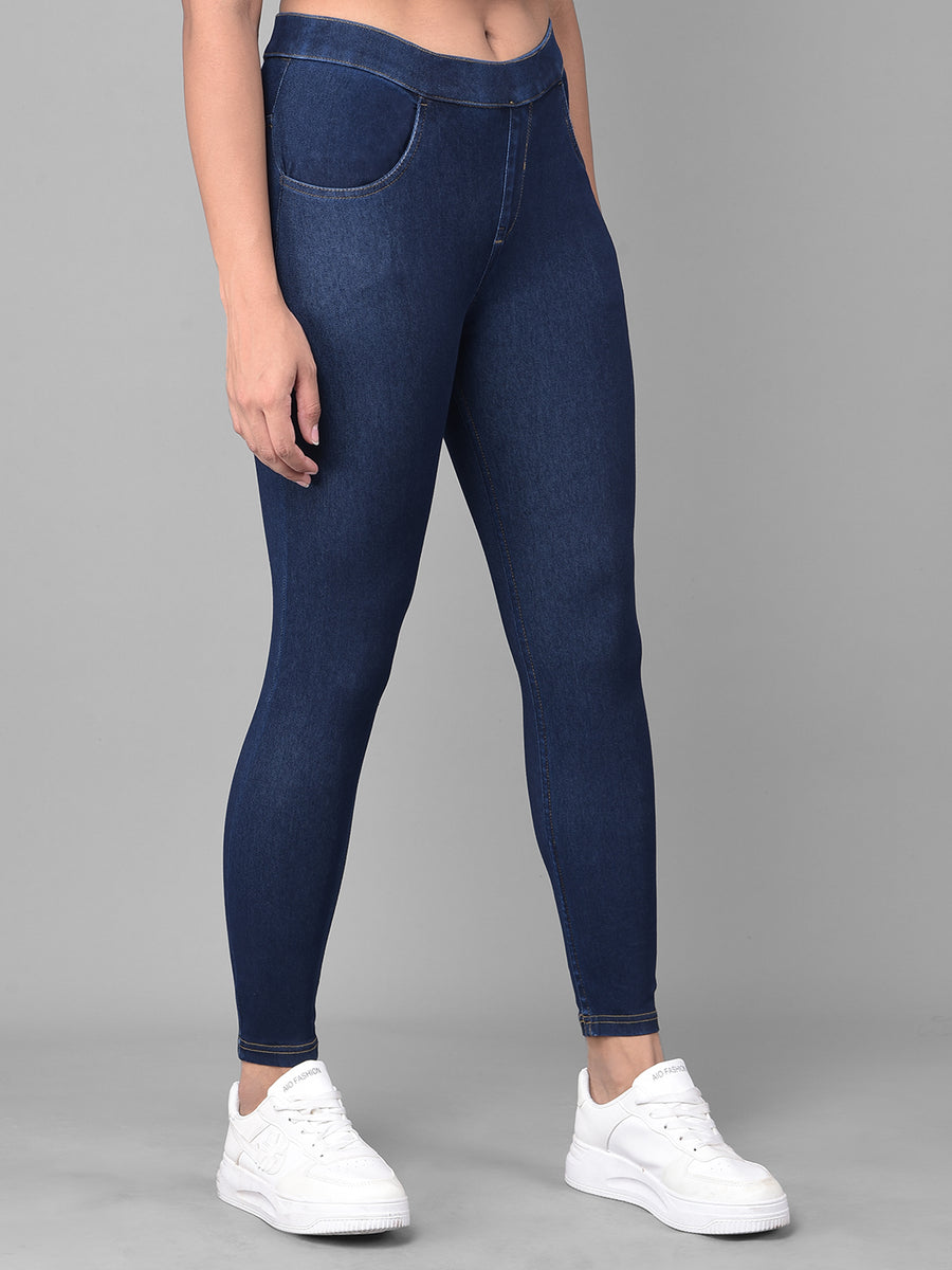 Comfort Lady Navy Blue Stretchable Denim Jeggings