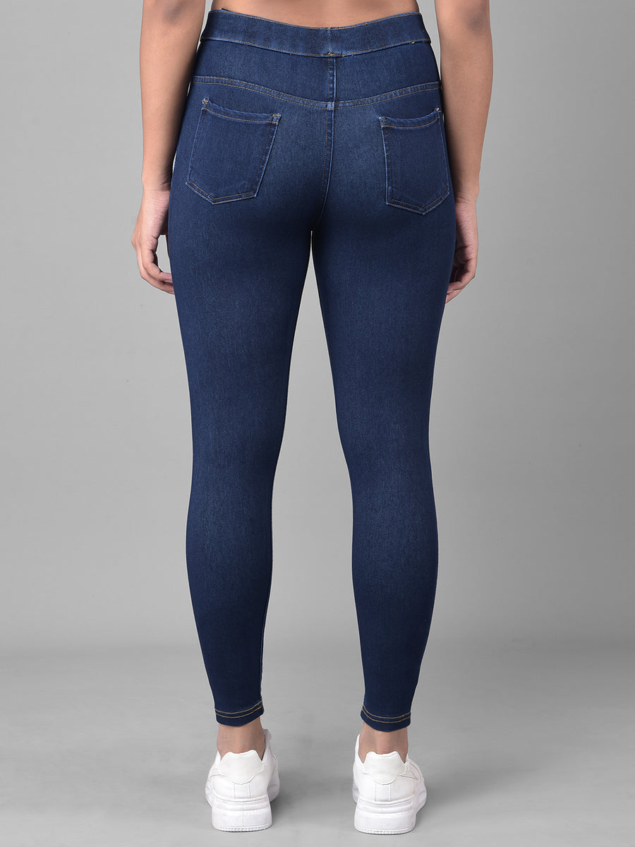 Comfort Lady Navy Blue Stretchable Denim Jeggings