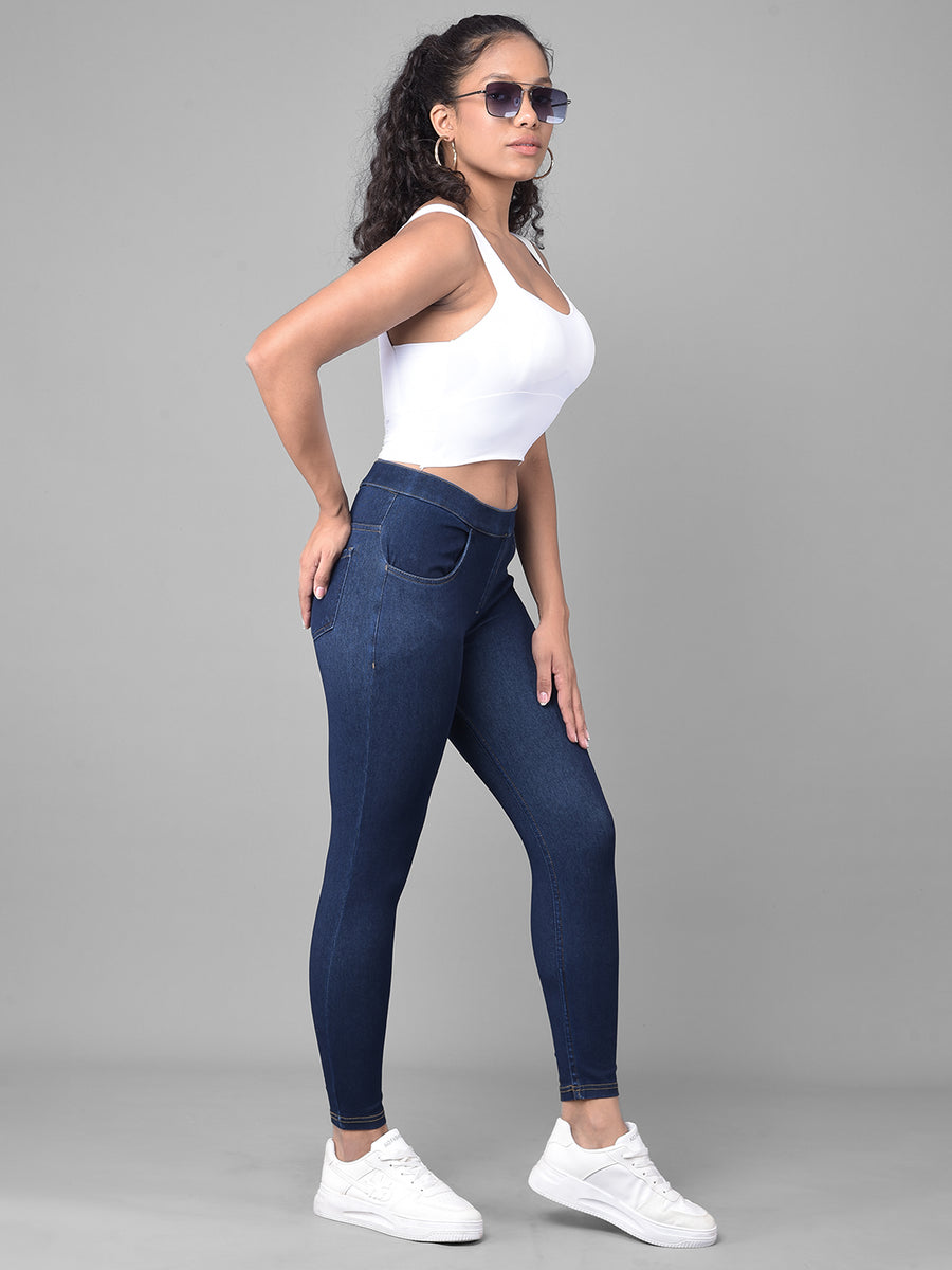 Comfort Lady Navy Blue Stretchable Denim Jeggings