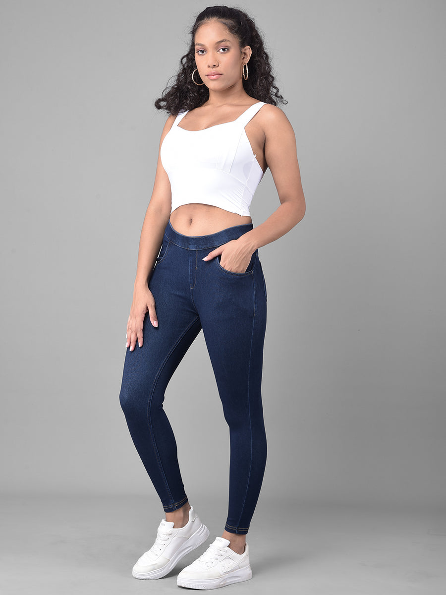 Comfort Lady Navy Blue Stretchable Denim Jeggings